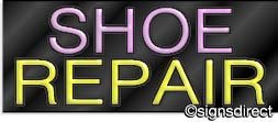 Vintage Neon Shoe Repair Sign - Retro Barber Shop & Workshop Decor for Home, Garage, or Man Cave