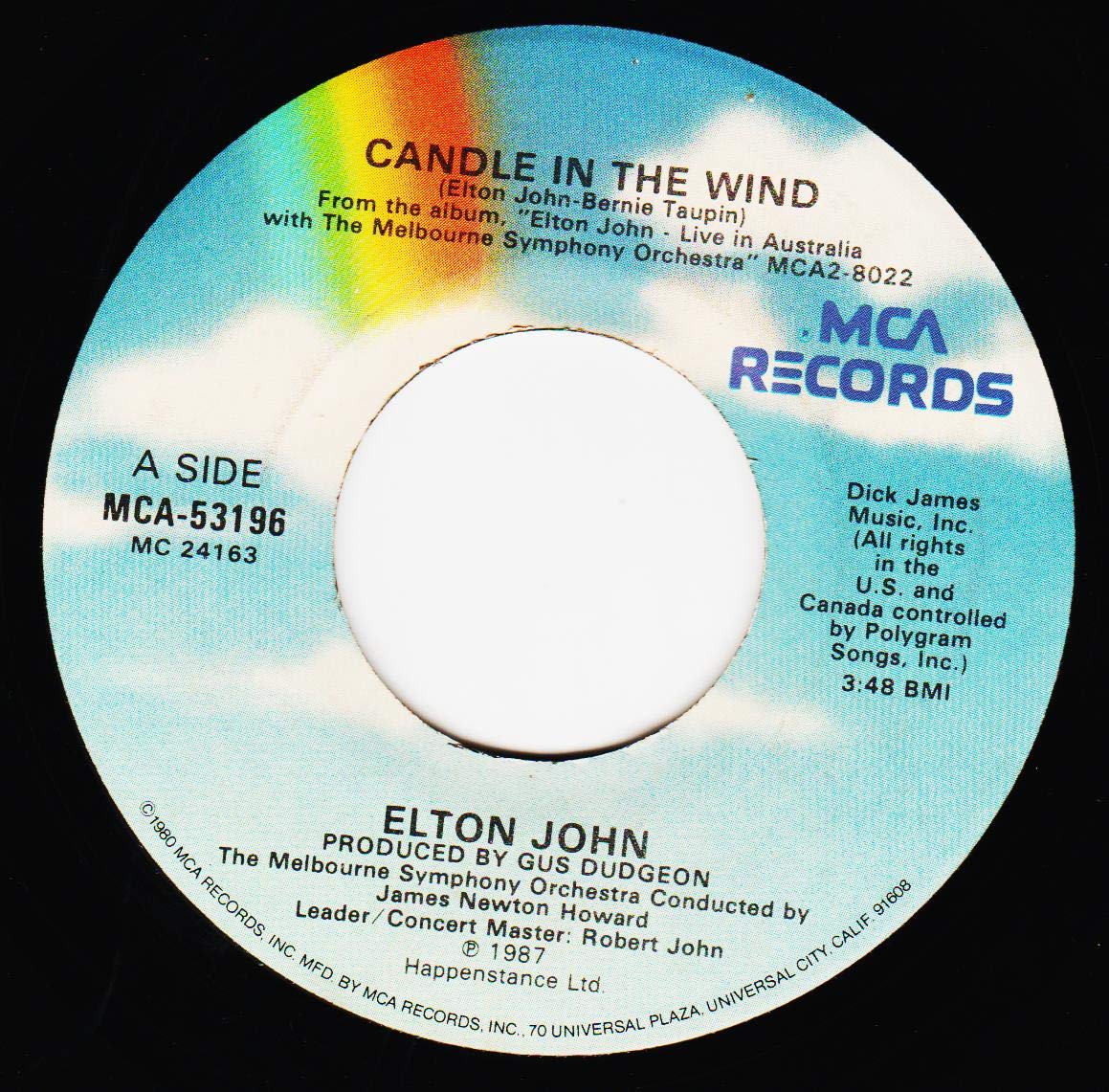 Elton John - Candle in the Wind / Sorry Seems to Be the Hardest Word - 45 RPM Vinyl Single - Perfect for Record Collectors & Vintage Music Lovers