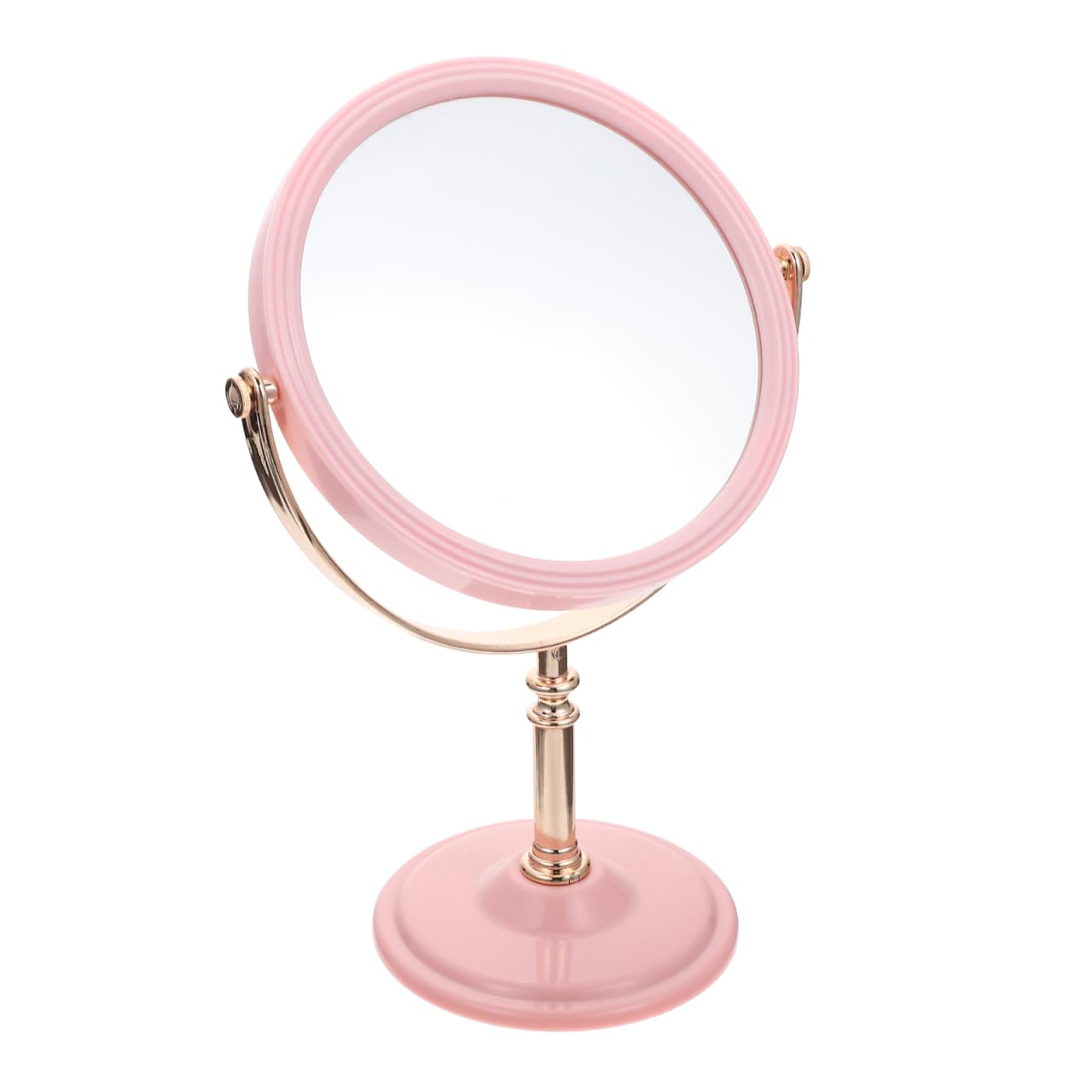 Double Sided Vanity Mirror with LED Lights - Portable Travel Makeup Mirror for Home & On-The-Go - Lighted Aluminum Frame in Pink - Perfect for Makeup Application, Skincare & Travel Essentials