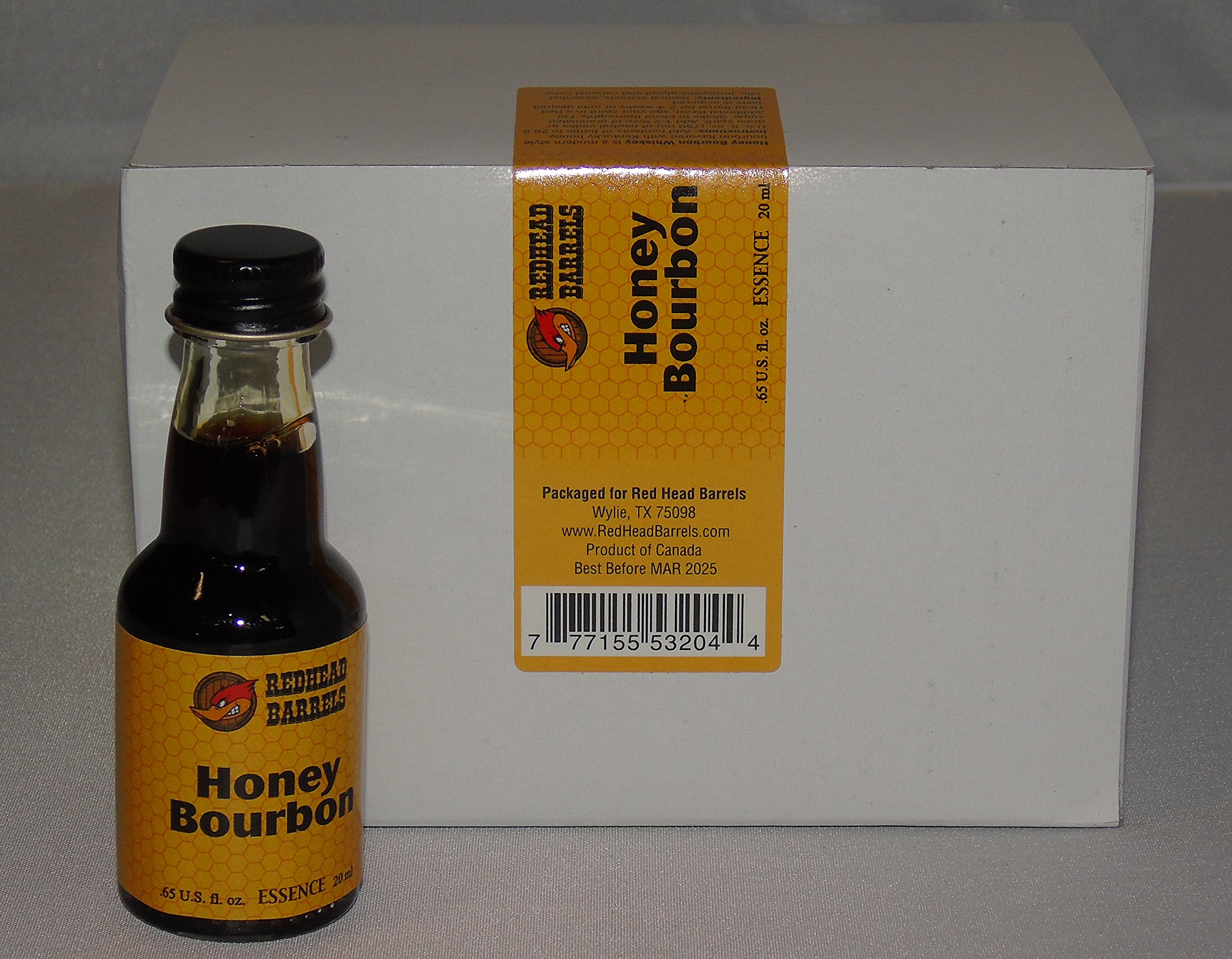 12-Pack Honey Bourbon Flavoring Essence (20ml Each, Total 1L) - Perfect for Baking, Cocktails & DIY Liquor Making
