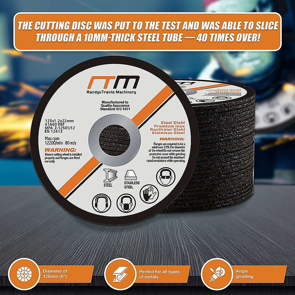 125mm 5-Inch Cutting Disc Wheel for Angle Grinder - 25 Pack - High-Speed Metal & Stainless Steel Cutting - Perfect for DIY Projects, Construction, and Metal Fabrication