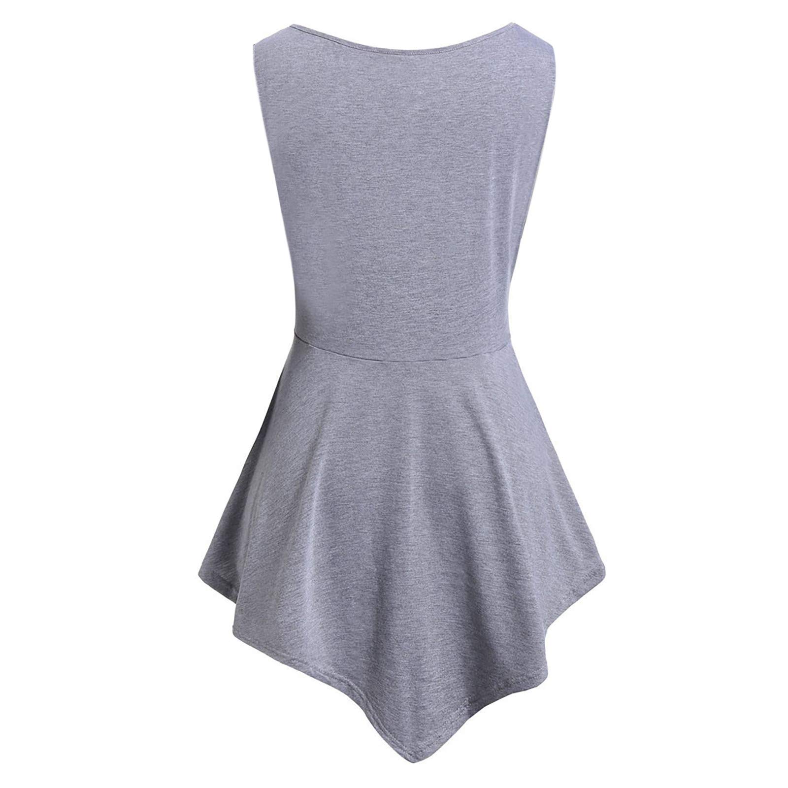 Floral Lace Plus Size Women's Sleeveless Blouse - Asymmetric O-Neck Solid Top for Casual Wear & Summer Outfits