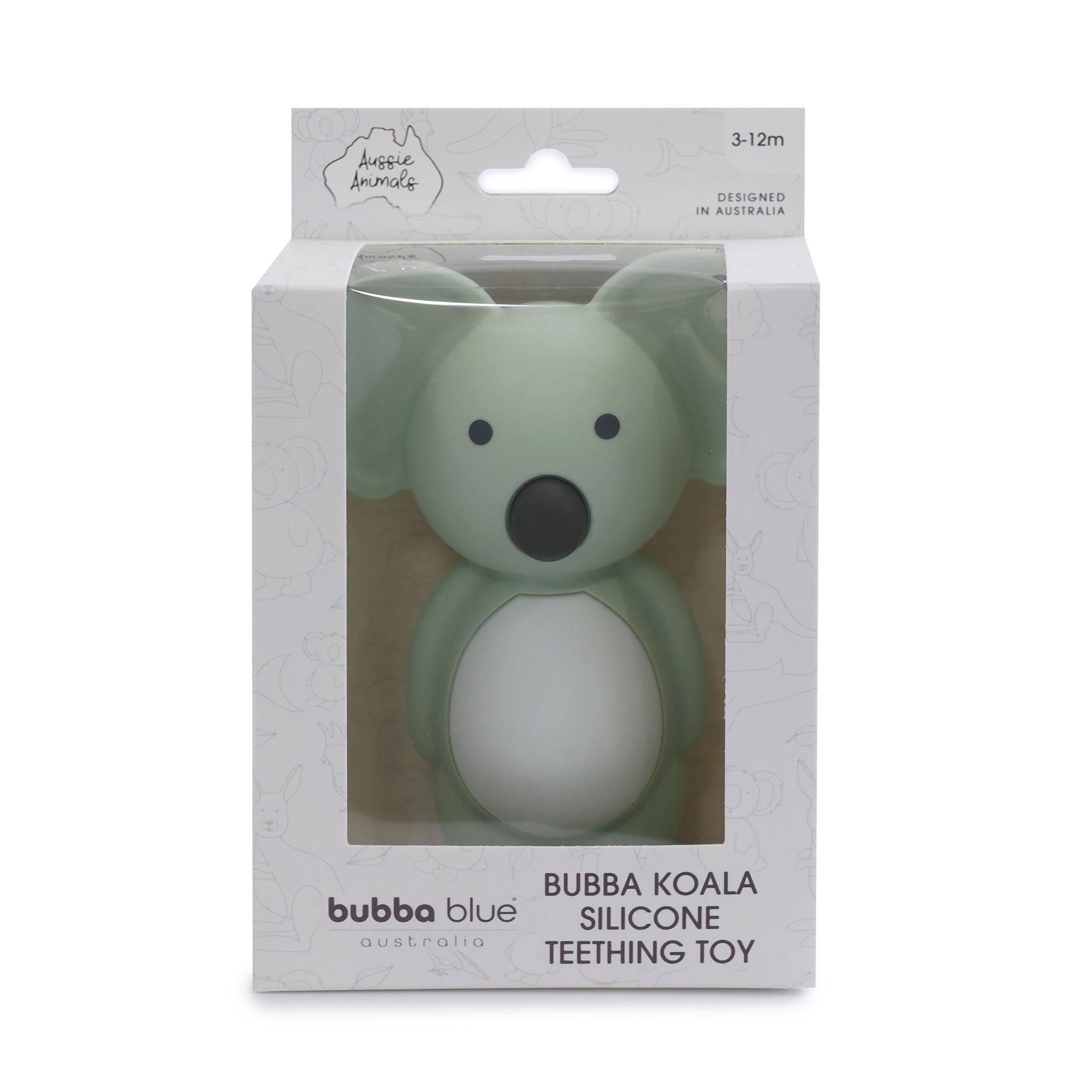 Aussie Animals Bubba Koala Silicone Teething Toy for Babies - Soft Chewable Eucalyptus Leaf Design - Perfect for Soothing Sore Gums & On-the-Go Teething Relief