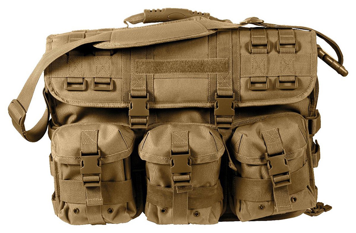 Rothco MOLLE Tactical Laptop Briefcase - Military Crossbody Messenger Shoulder Bag for Work, Travel & Outdoor Adventures