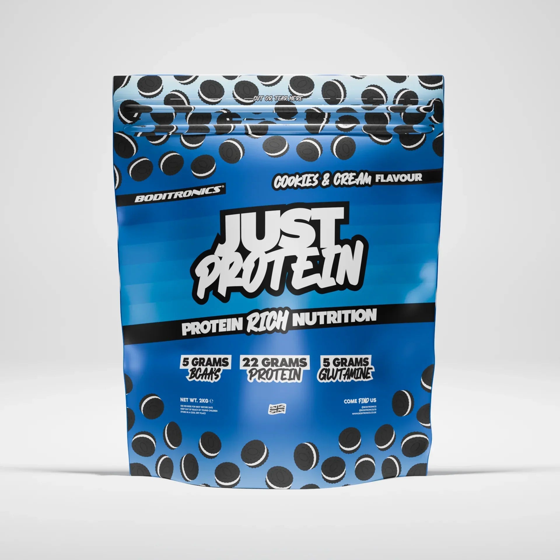 Boditronics Just Protein 2kg - Premium Whey Protein Powder for Muscle Growth & Recovery | Ideal for Gym Workouts, Post-Training & Healthy Lifestyle