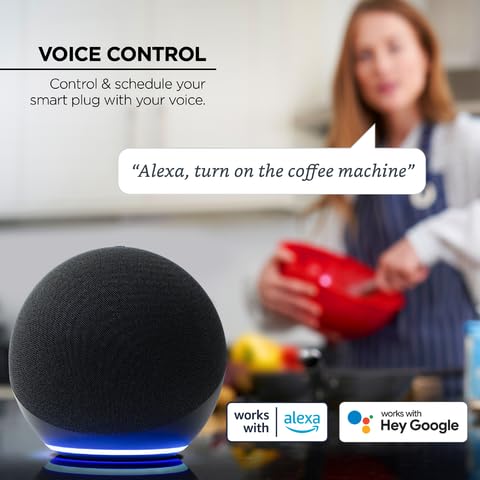 Merkury Smart Plugs - WiFi Outlet with Alexa & Google Home Compatibility, Smart Socket with Timer & Remote App Control, 2.4GHz Only - Perfect for Home Automation & Smart Lighting Control