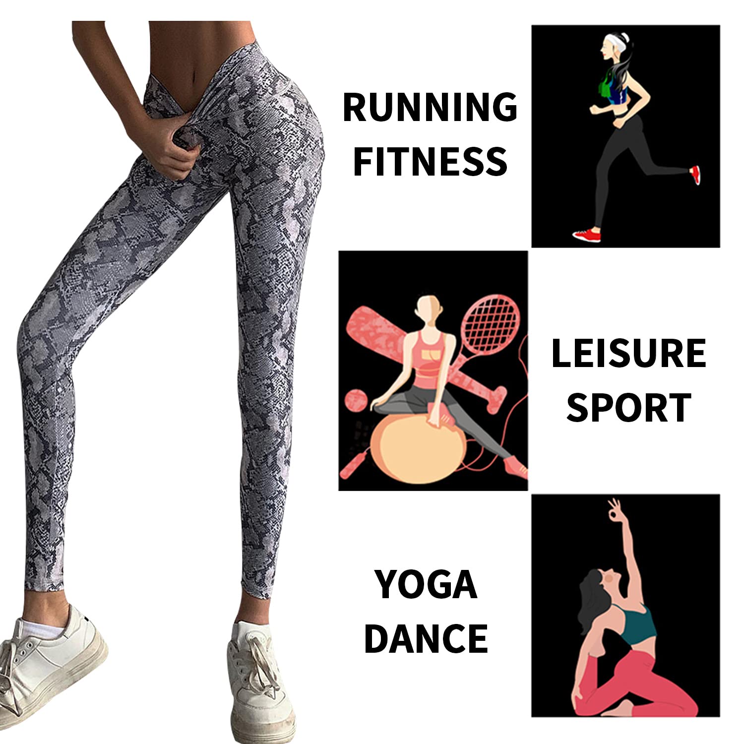 Women's High Waisted Yoga Pants - Butt Lifting Workout Leggings with Tummy Control | Soft Stretchy Full-Length Gym Pants for Yoga, Running & Casual Wear
