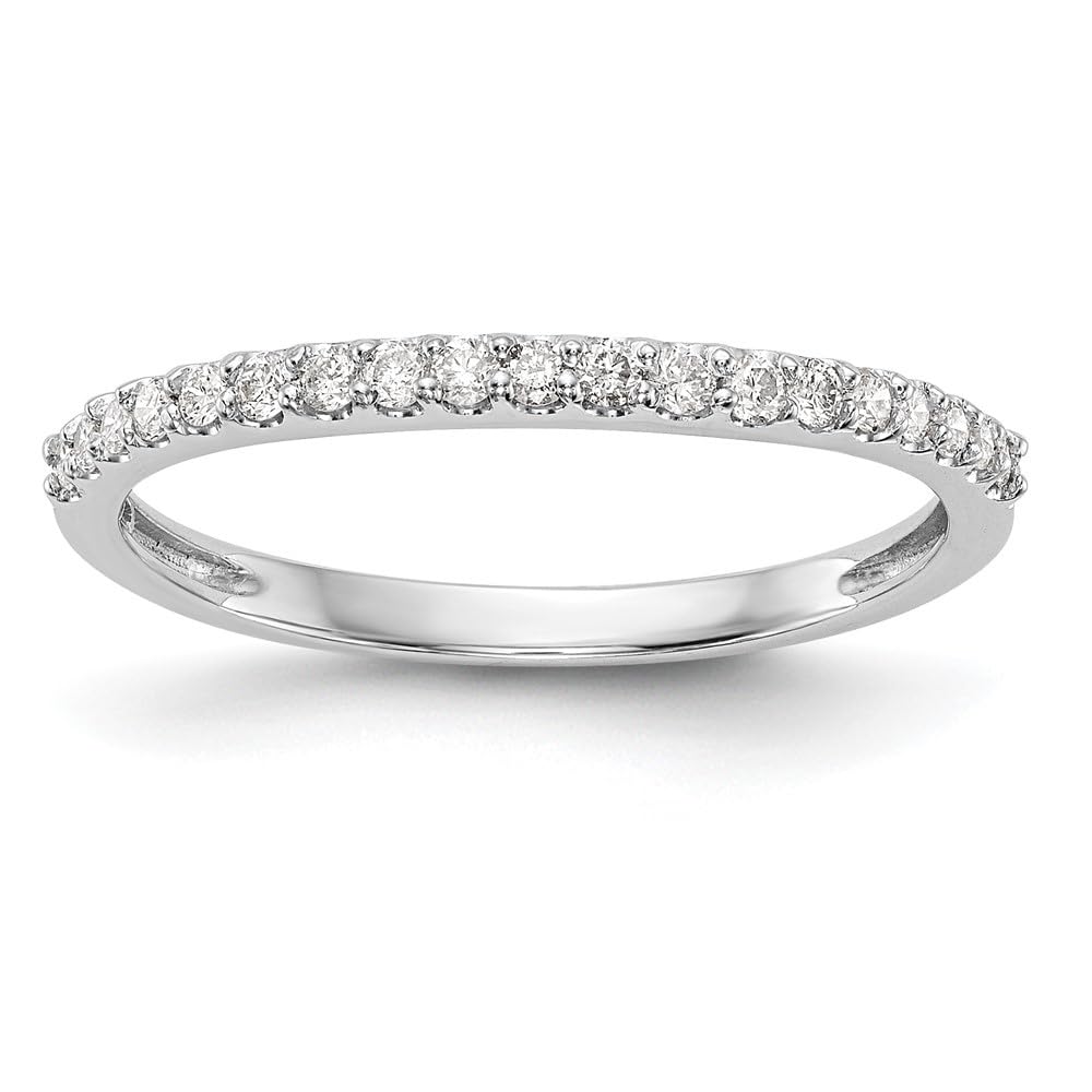 14K White Gold Diamond Band Ring for Women - 0.19Ct Round Cut Solitaire Wedding Ring - Perfect for Engagement, Anniversary & Everyday Elegance