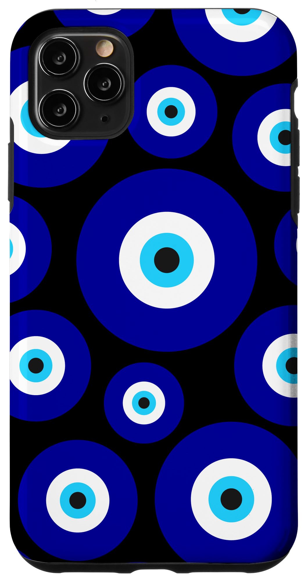iPhone 11 Pro Max Case - Premium Blue & Black Evil Eye Protection Cover | Slim Fit Shockproof Phone Case for Everyday Use & Travel Protection