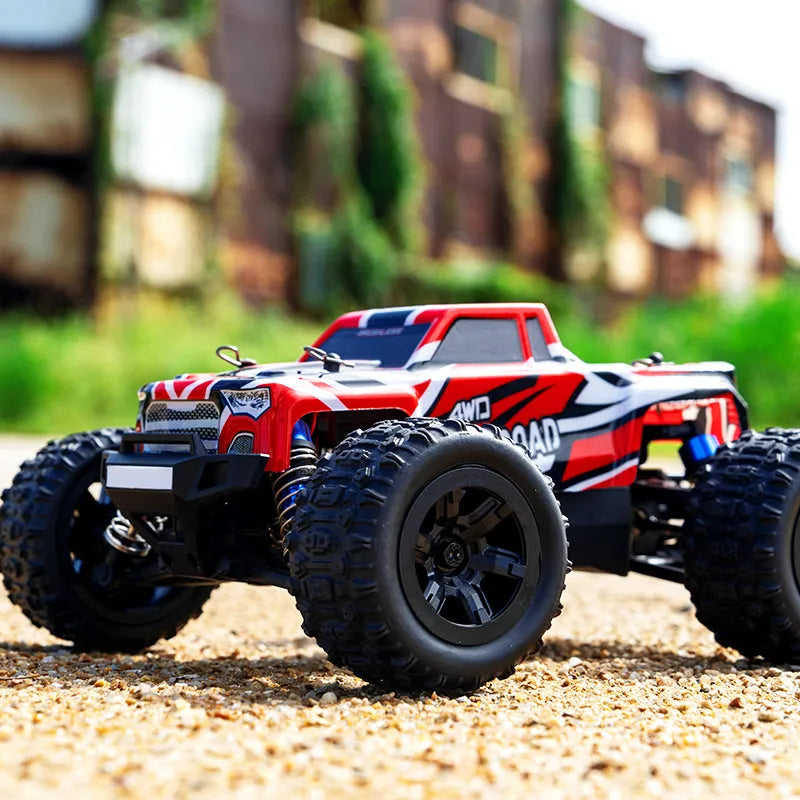 JJRC C8811 1/20 Scale RC Car - 4WD High Speed 40km/h Off Road Climbing Truck with Brushless Motor, LED Lights (Black/Red) - Ready to Run for Outdoor Racing & Backyard Adventure