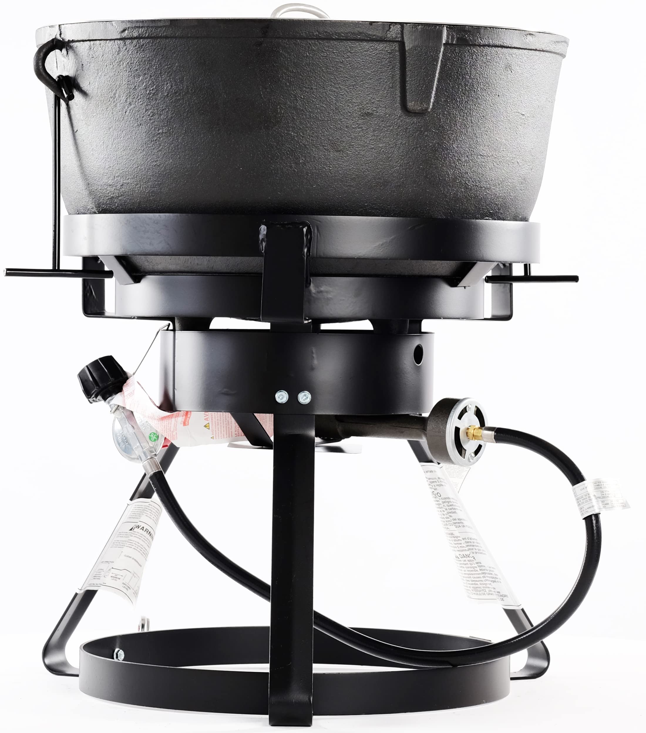 King Kooker 1740A Cast Iron Outdoor Jambalaya Cooker - Heavy Duty Black Pot for Cajun Cooking, Seafood Boils & Camping Meals - Perfect for Backyard BBQs, Tailgating & Outdoor Gatherings