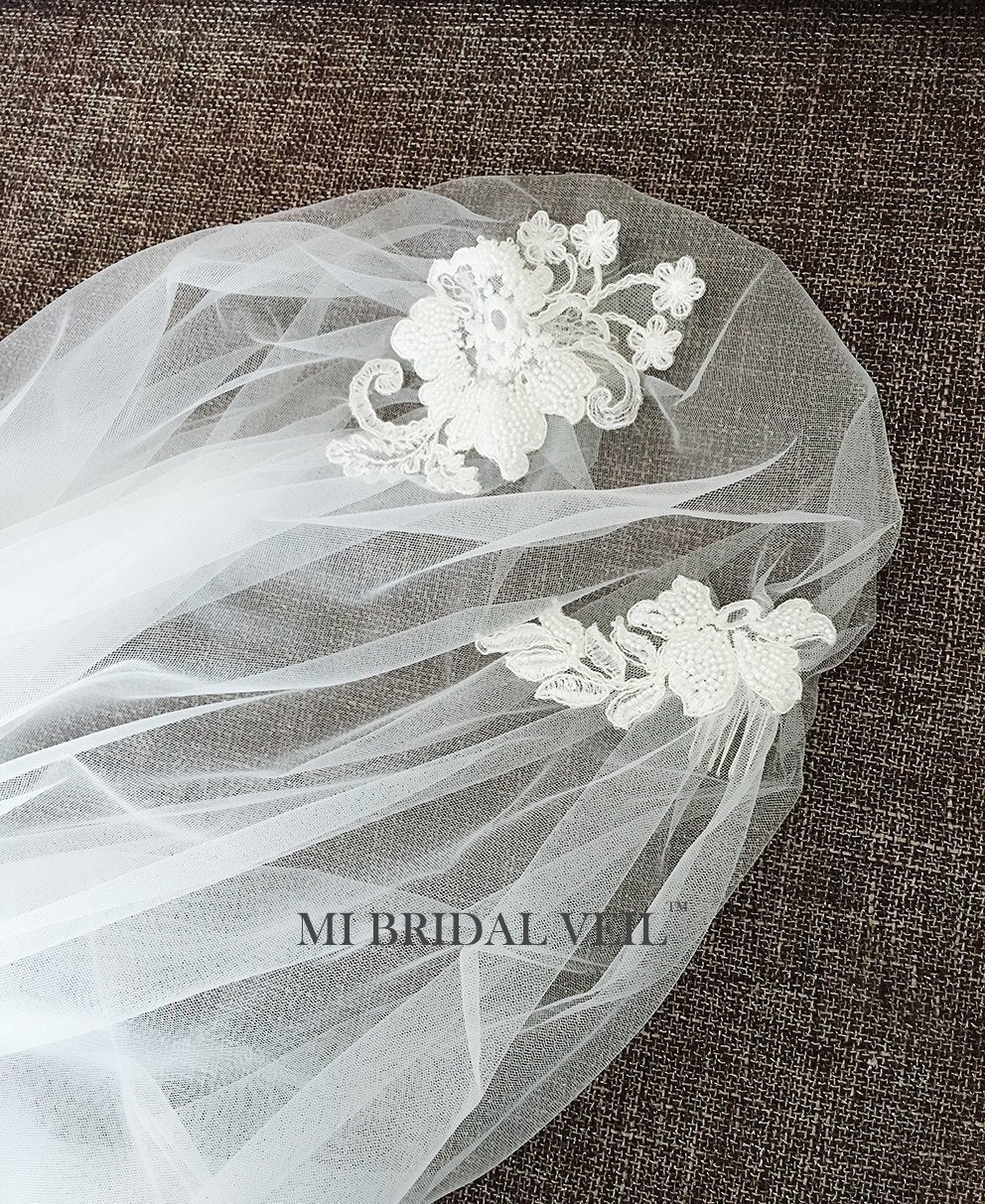 Juliet Cap Veil with Beading - 1920s Great Gatsby Wedding Veil - Vintage Bridal Headpiece for Wedding, Bridal Shower & Photo Shoots