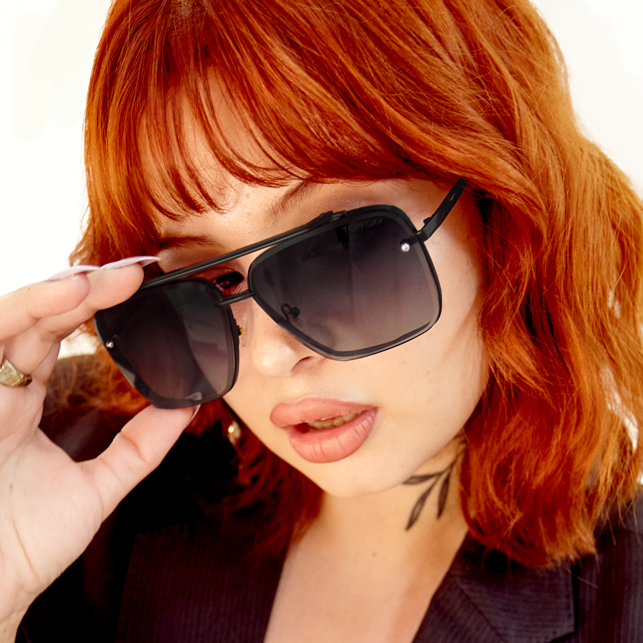 Bella Midnight Oversized Square Aviator Sunglasses - Polarized UV Protection for Women & Men - Perfect for Driving, Beach, and Outdoor Activities