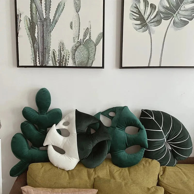 Botanic Bliss Leaf Pillow - Organic Bamboo Fiber Pillow for Side & Back Sleepers - Perfect for Home, Office & Travel Use