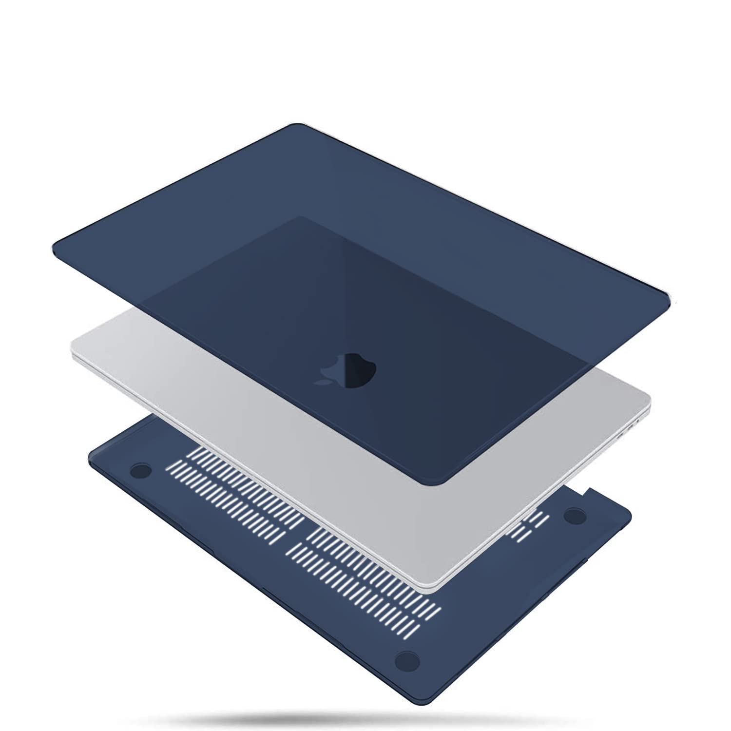 B BELK MacBook Air 13 inch Case (M1/2020-2021/A2337/A2179/A1932) - Hard Plastic Shell with Touch ID Cutout + 2 Keyboard Covers + Screen Protector - Midnight Blue - Perfect for Work, Travel & School Protection