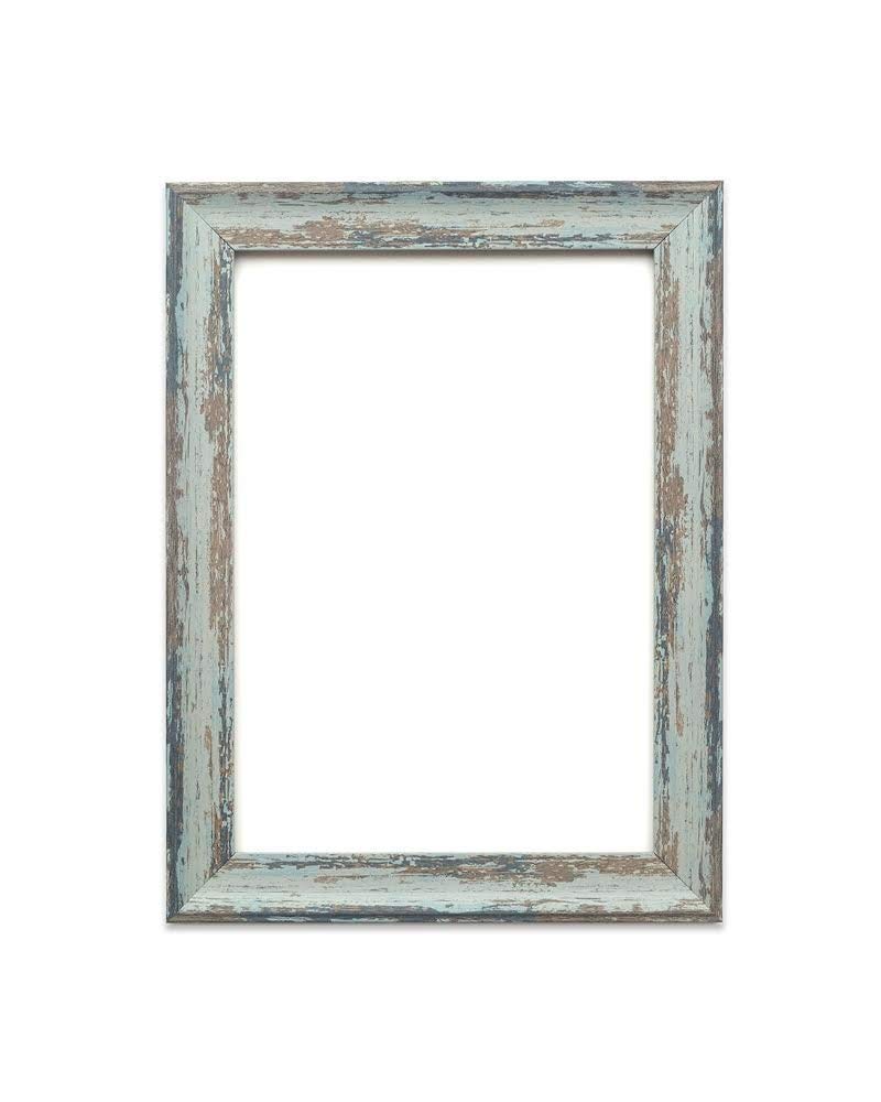 Vintage Industrial Distressed Wood Picture Frame - Shabby Chic Camouflage Design for A4 Photos, Posters & Art - Perfect for Farmhouse, Rustic & Boho Home Decor