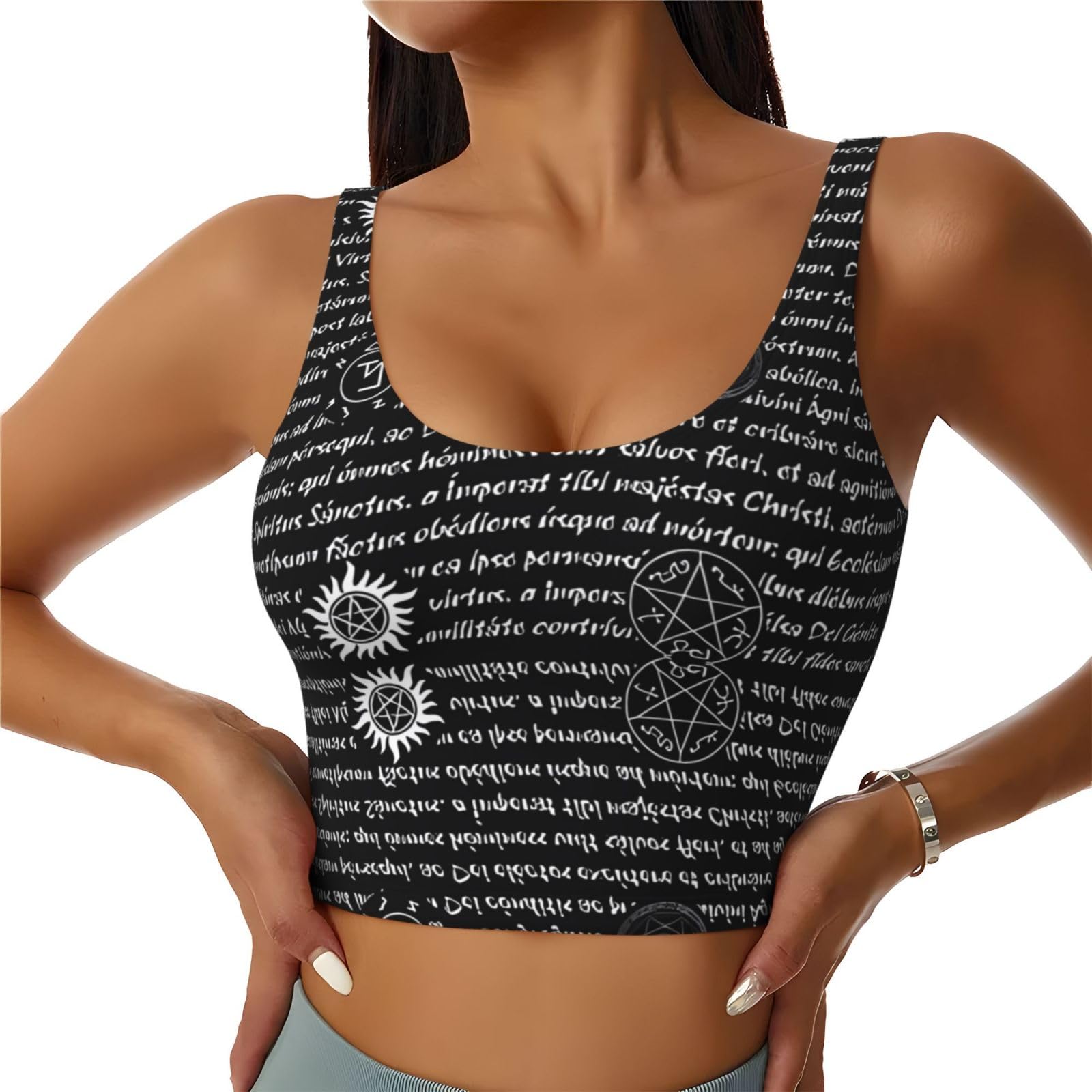 Women's Breathable Sports Bra - High Support Elastic Yoga Tank Top with Inspirational Prints - Perfect for Gym, Running & Workouts