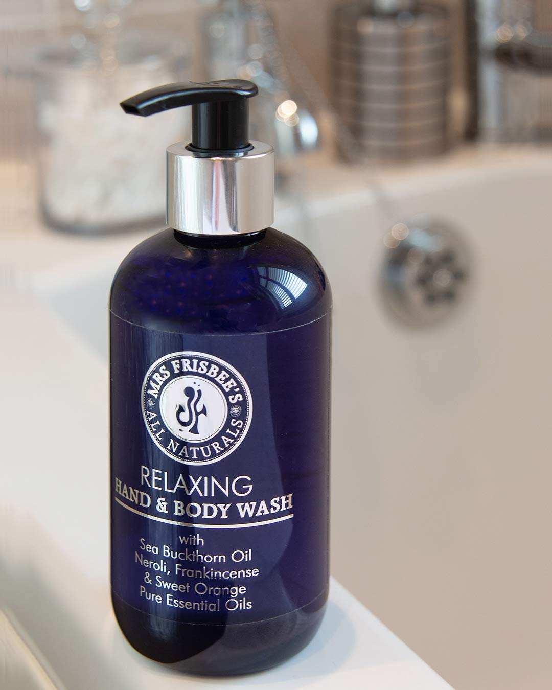 Relaxing Hand and Body Wash with Neroli, Frankincense & Sweet Orange Essential Oils - Natural, Sulfate-Free, Vegan & Cruelty Free (8.5 fl oz) for Spa, Bath & Aromatherapy at Home