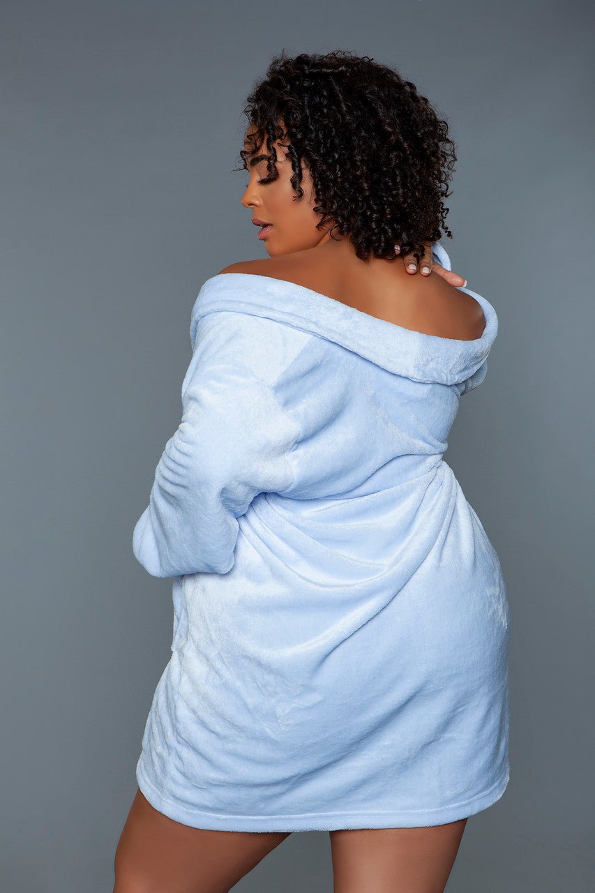 BeWicked Women's Kaylee Robe 2259 - Sexy Lingerie Robe for Women, Soft Satin Kimono with Lace Trim, Plus Size Nightwear - Perfect for Boudoir, Bridal Shower & Romantic Nights