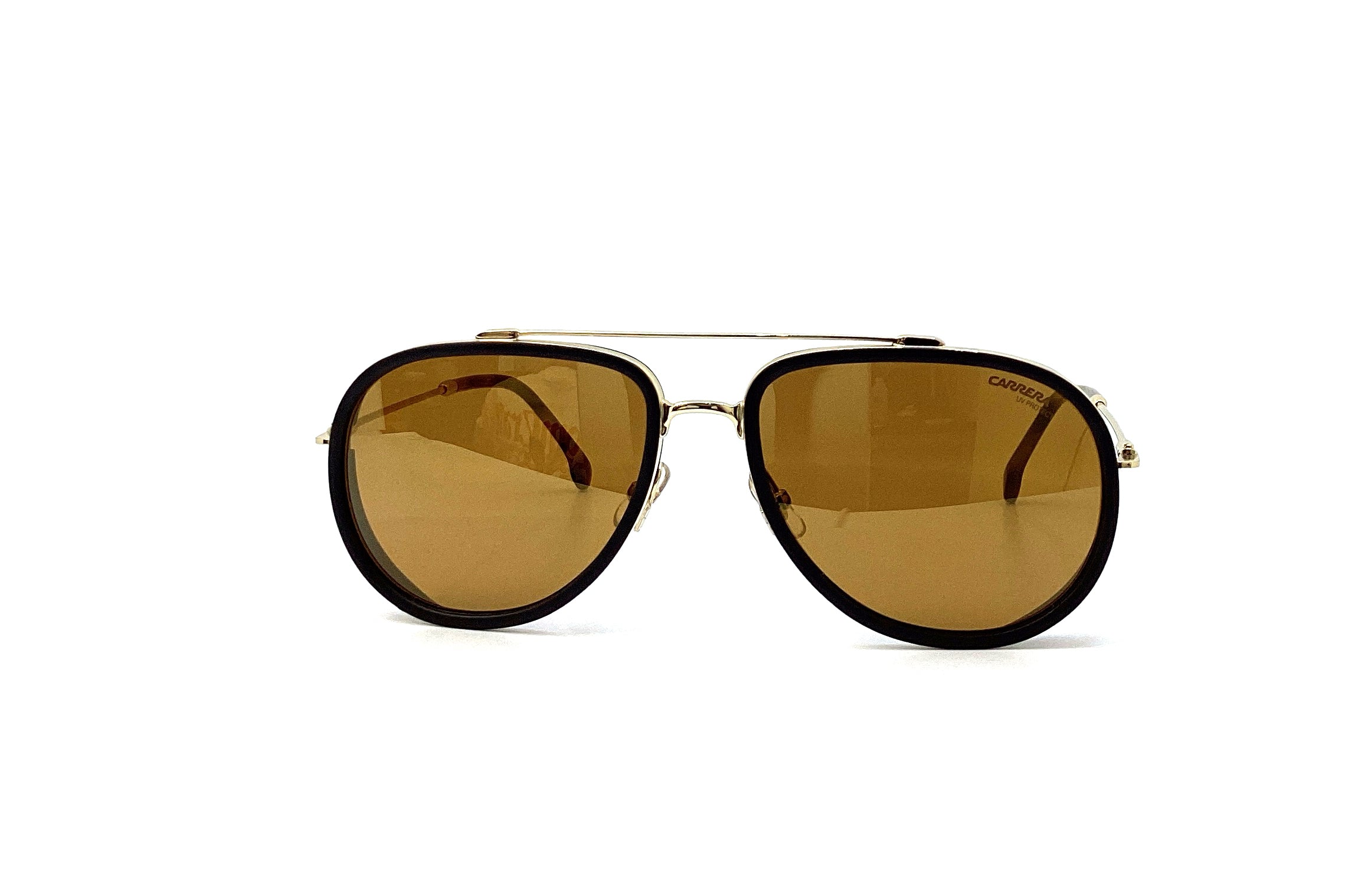 Carrera 166/S Black Gold Sunglasses for Men & Women - Polarized UV Protection Aviator Style - Perfect for Driving, Travel & Outdoor Activities