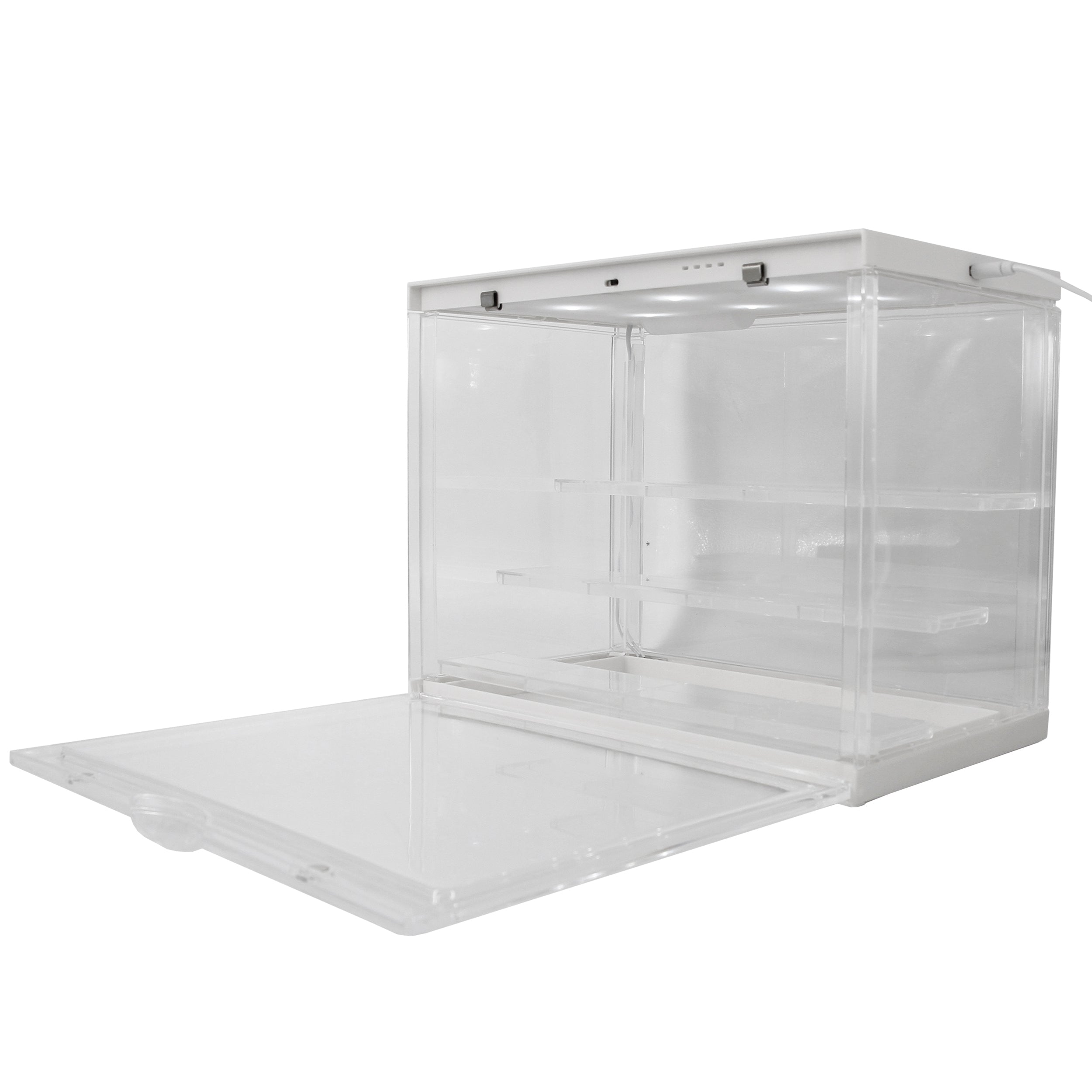 3-Tier Clear Acrylic LED Display Case for Miniatures with 20 Non-Slip Grip Pads - Perfect for Collectible Figures, Jewelry & Home Decor Showcase