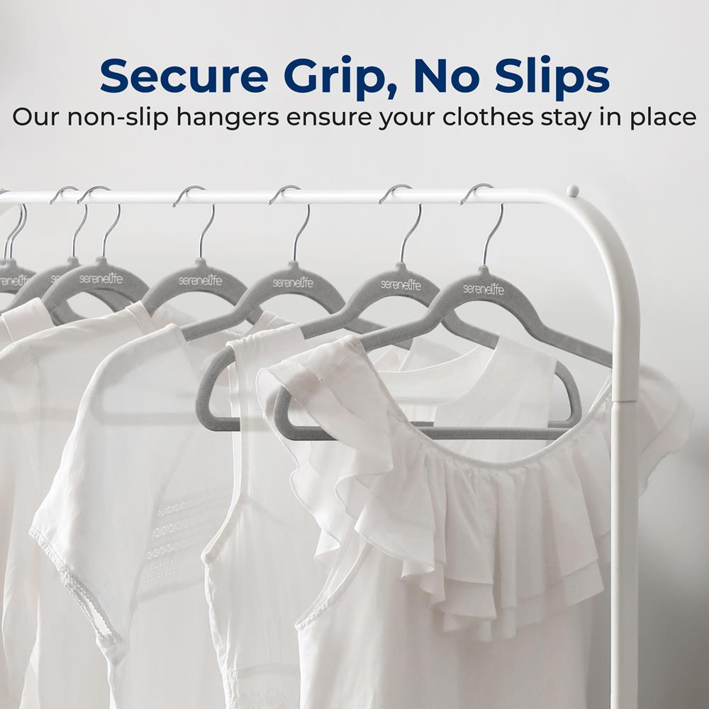 Non-Slip Velvet Hangers - 50 Pack, Space Saving Clothes Hangers for Closet Organization, Durable & Gentle on Delicate Fabrics - Perfect for Shirts, Dresses, Coats & Sweaters
