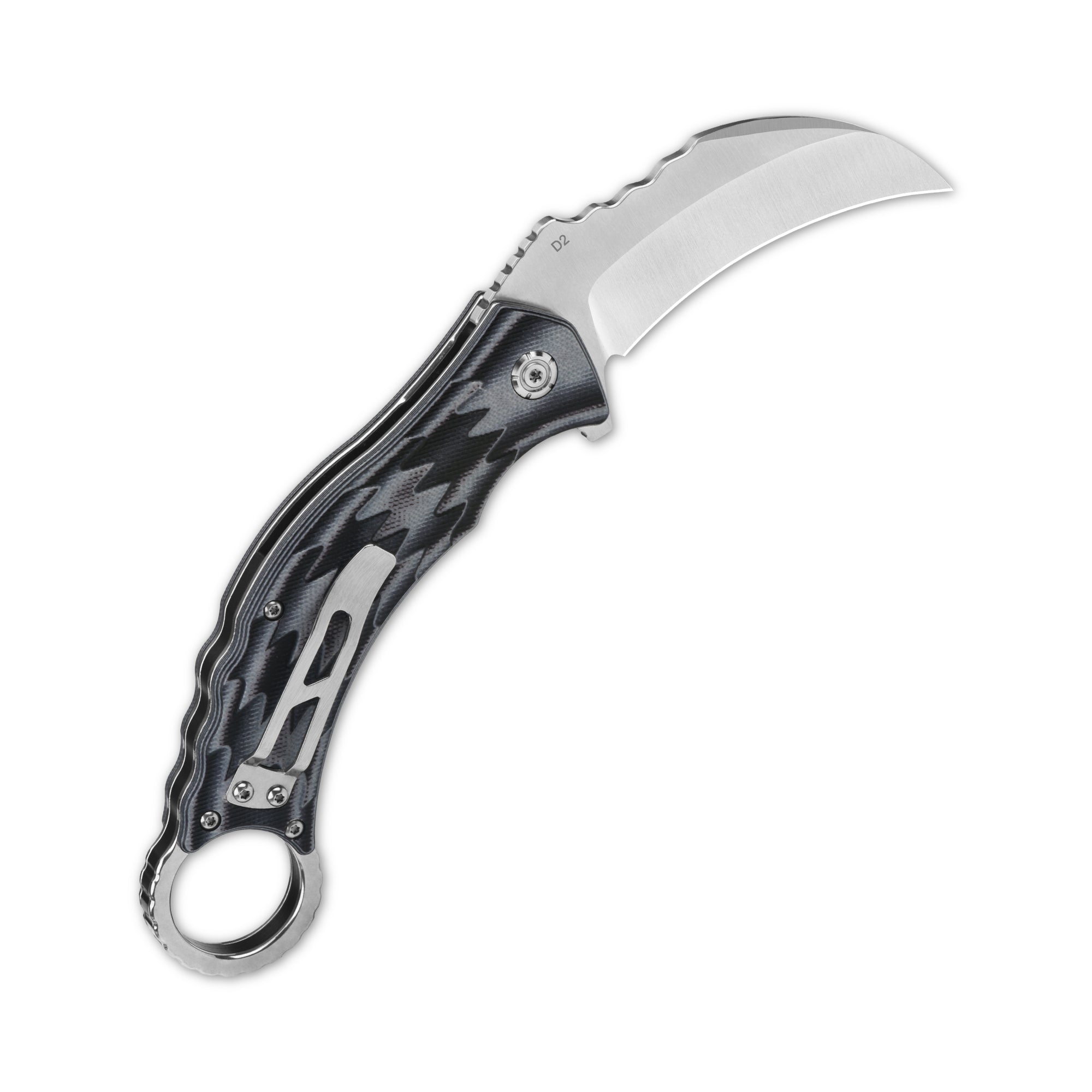QSP Eagle Liner Lock Pocket Knife - D2 Steel Blade, G10 Handle - EDC Folding Knife for Camping, Hiking & Outdoor Adventures