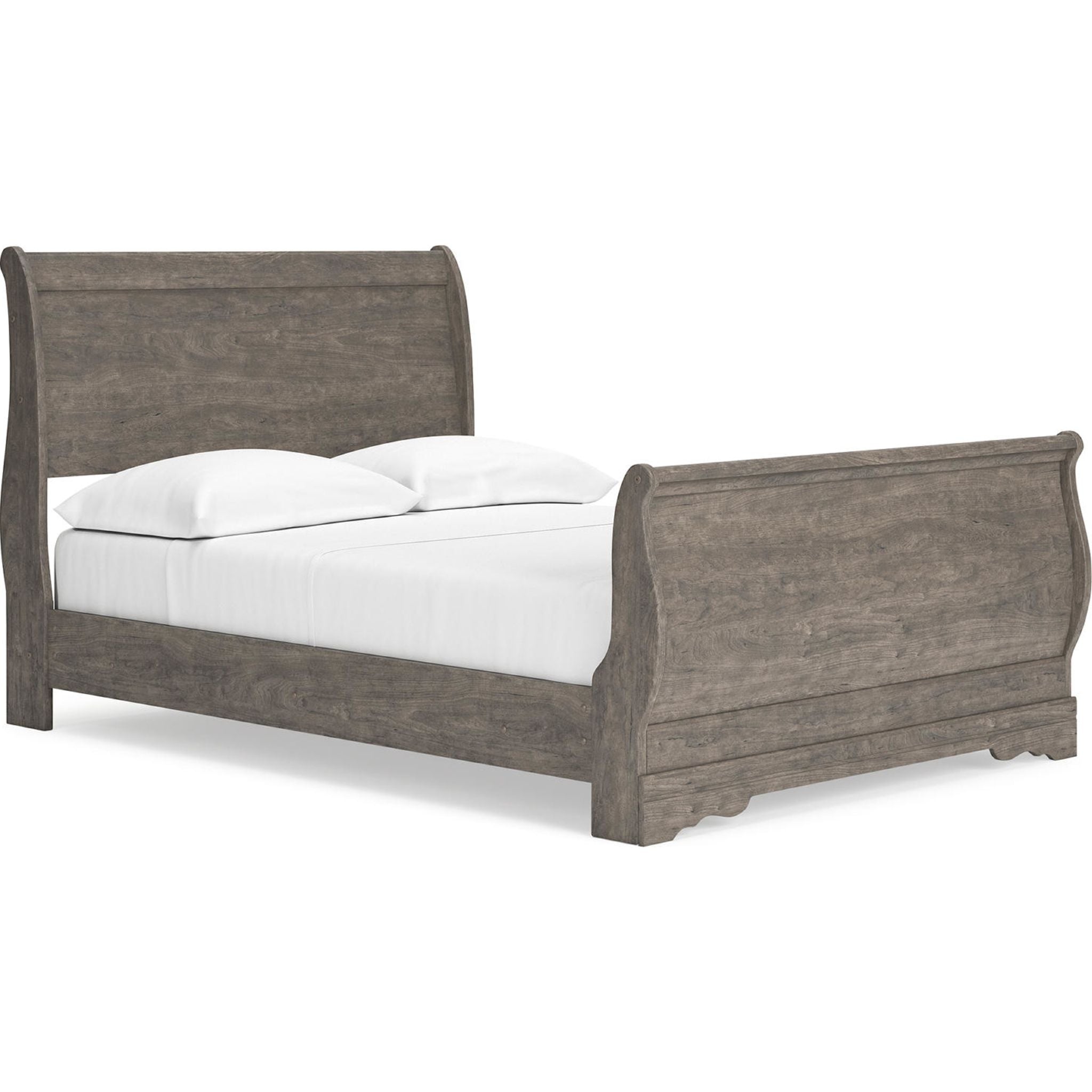 Bayzor 5-Piece Full Sleigh Bedroom Set in Gray - Modern Bed Frame, Nightstand & Dresser for Cozy Master Bedroom Decor