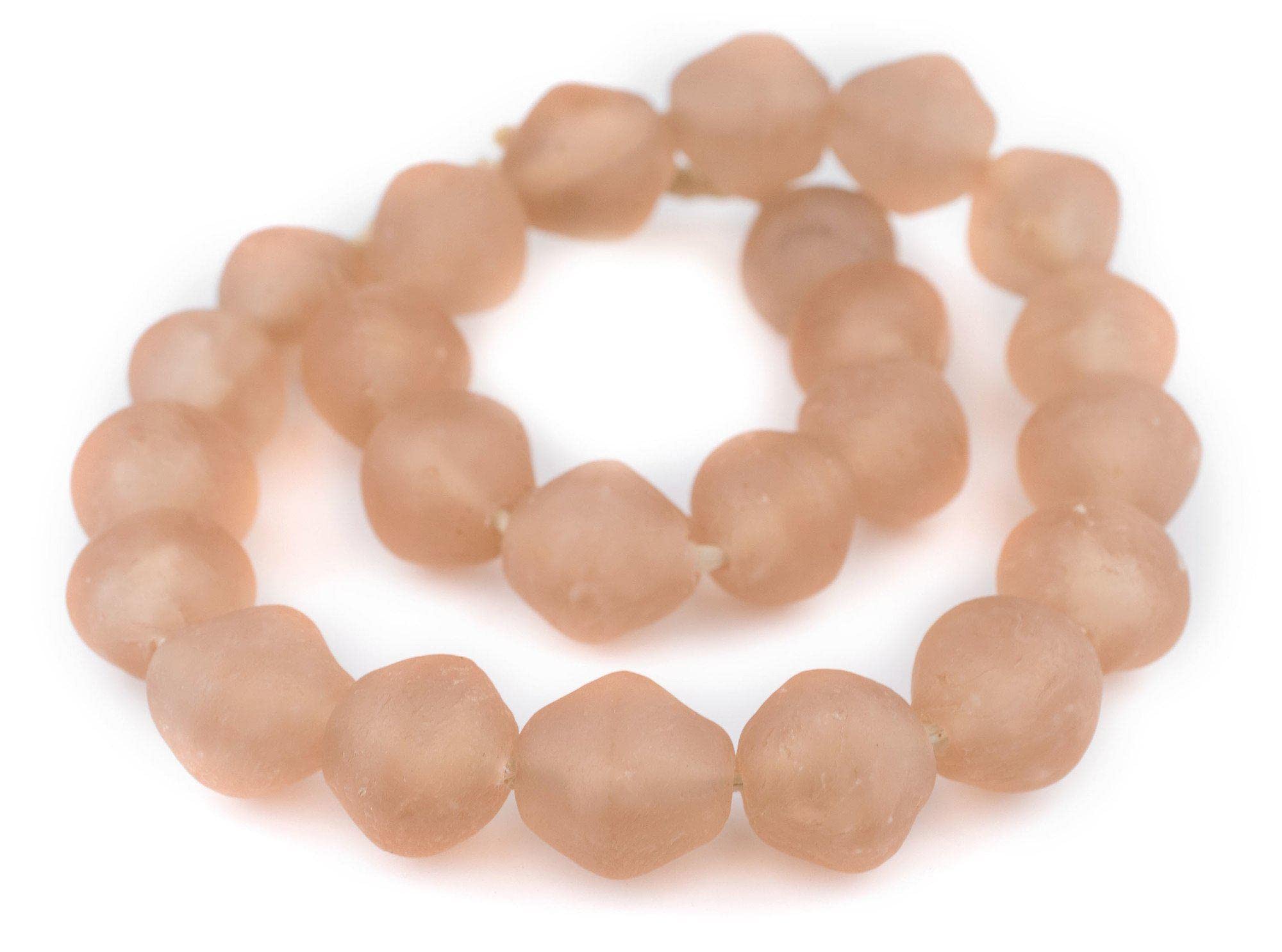 TheBeadChest 34mm Super Jumbo Rose Bicone Recycled Glass Beads - Handmade in Ghana from Eco-Friendly Recycled Glass - Perfect for Jewelry Making, DIY Crafts, and Home Decor Projects