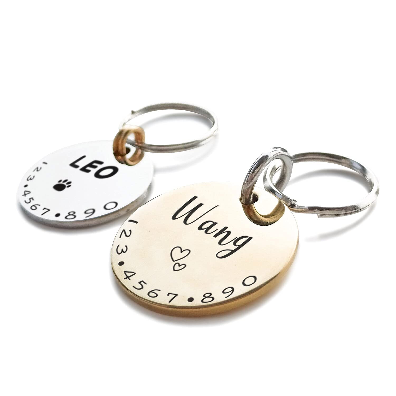 Personalized Stainless Steel 316L Pet ID Tags - Custom Engraved Dog & Cat Collar Name Tags with Anti-Lost Charm for Medium Pets | Perfect for Daily Walks, Travel & Pet Safety