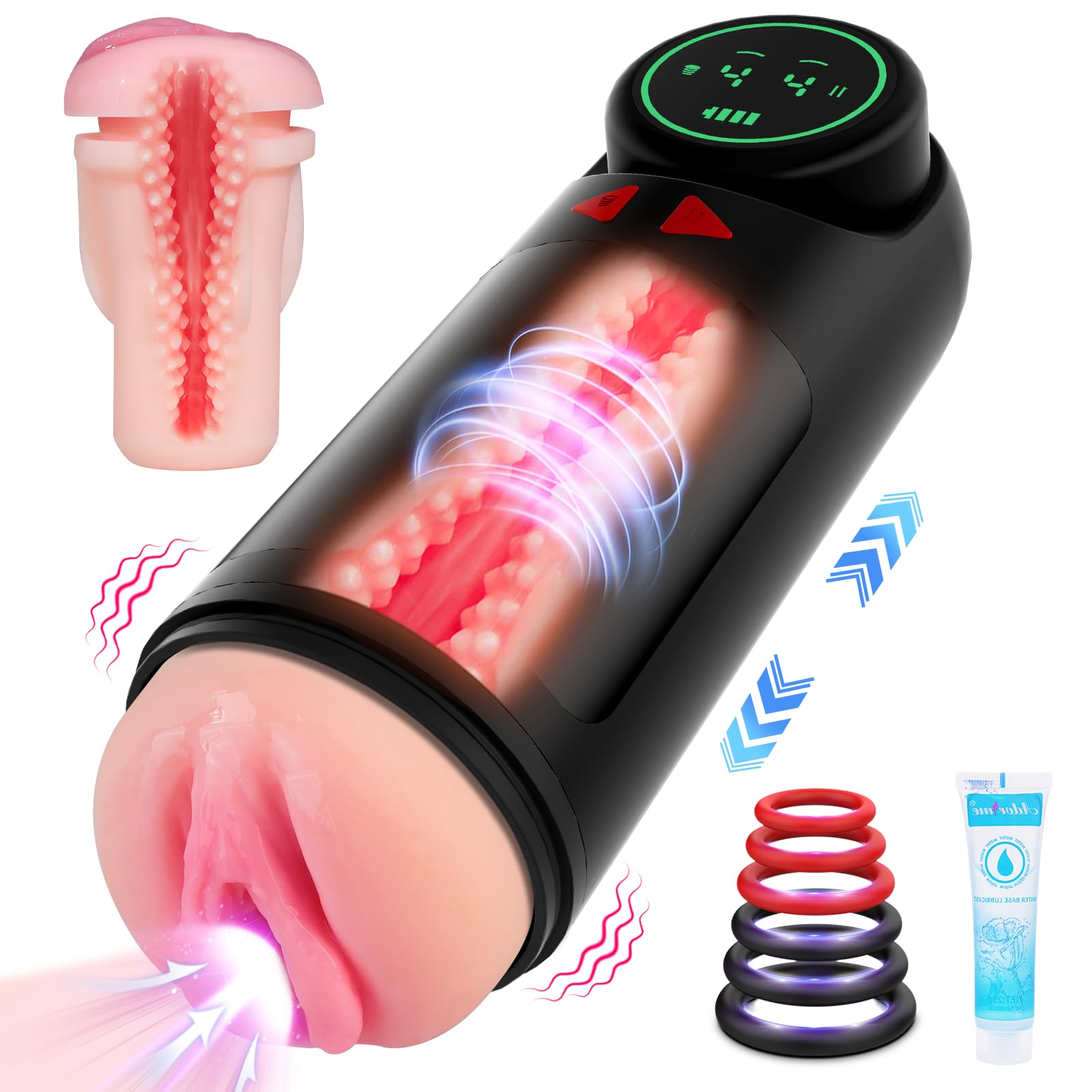Automatic Male Masturbator - Adult Penis Pump with 4 Suction & Vibration Modes, Rechargeable Male Stroker for Enhanced Stimulation - Discreet & Portable for Solo Play or Couples Use