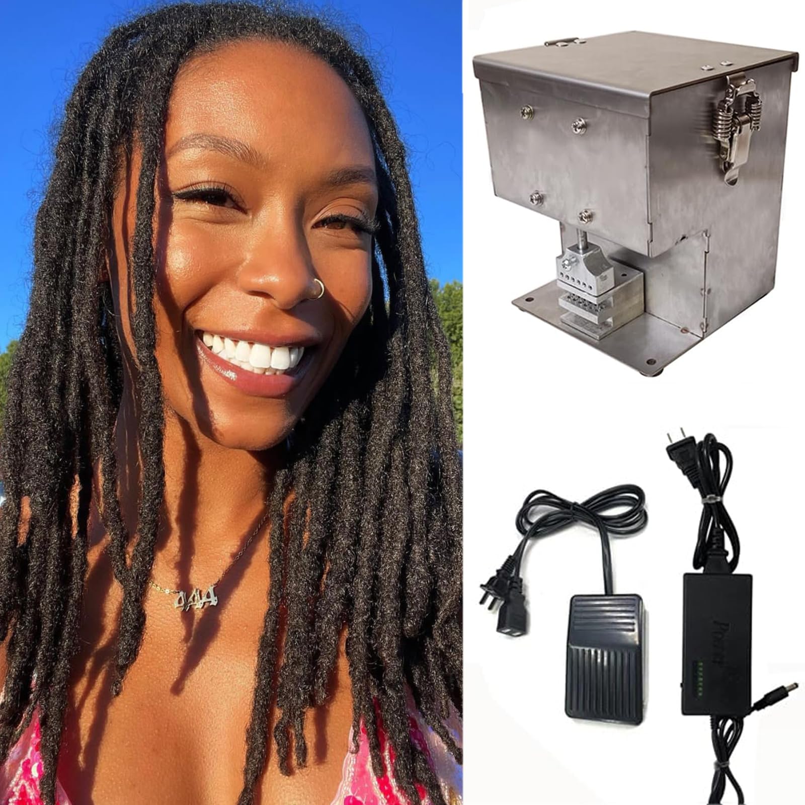 Electric Dreadlocks Maker Machine - Upgraded Desktop Loc Tool with 6 Crochet Needles for Fast & Easy Dreadlocks Creation | Perfect for Salon, Home Use & Professional Hairstylists