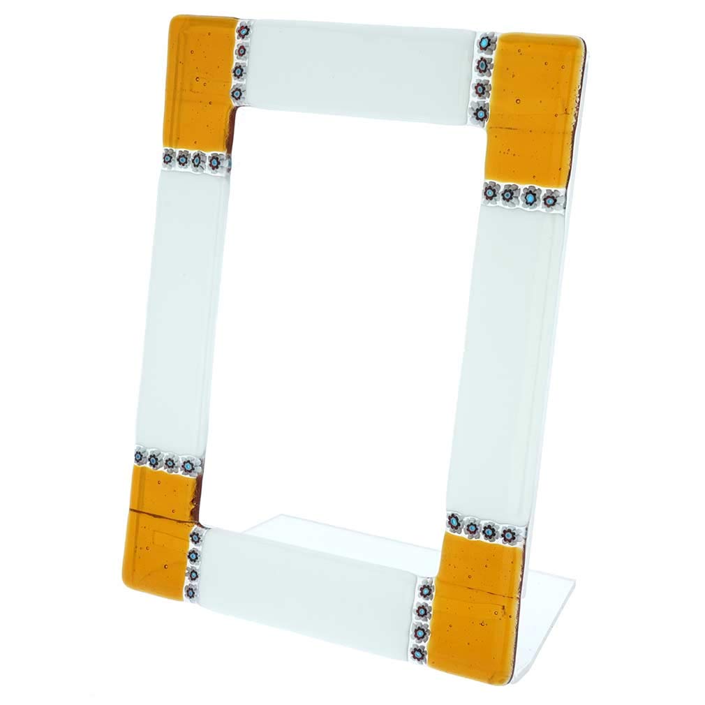 Venetian Murano Glass Photo Frame - Handcrafted 4x6 Inch Ducale Style for Wall or Tabletop Display - Perfect for Weddings, Anniversaries & Home Decor