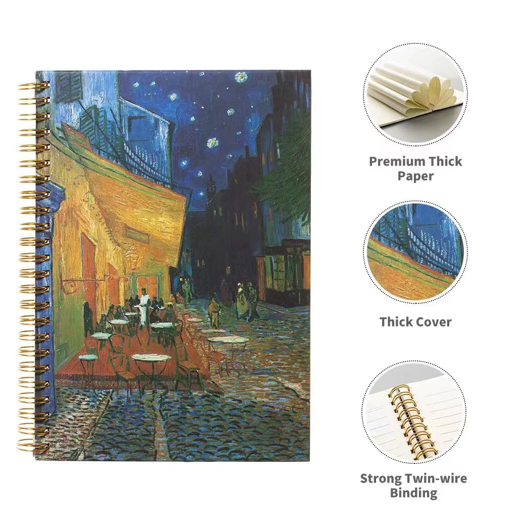 Van Gogh Spiral Notebook Set - 4 Pack A5 Hardcover Journals (8.3