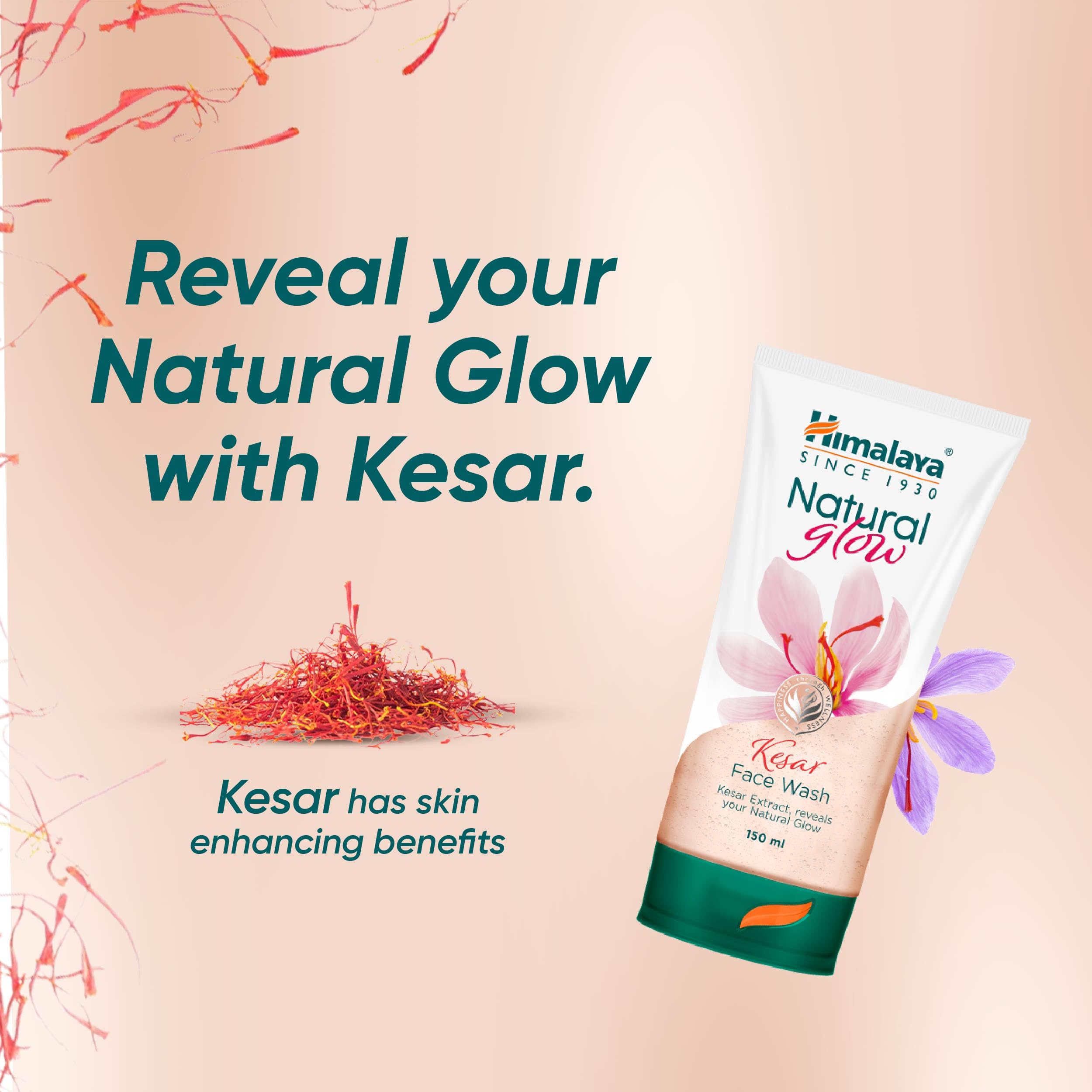 Himalaya Kesar Fairness Face Wash 150ml - Brightening & Glowing Skin Cleanser for Daily Use, Travel & Gifting
