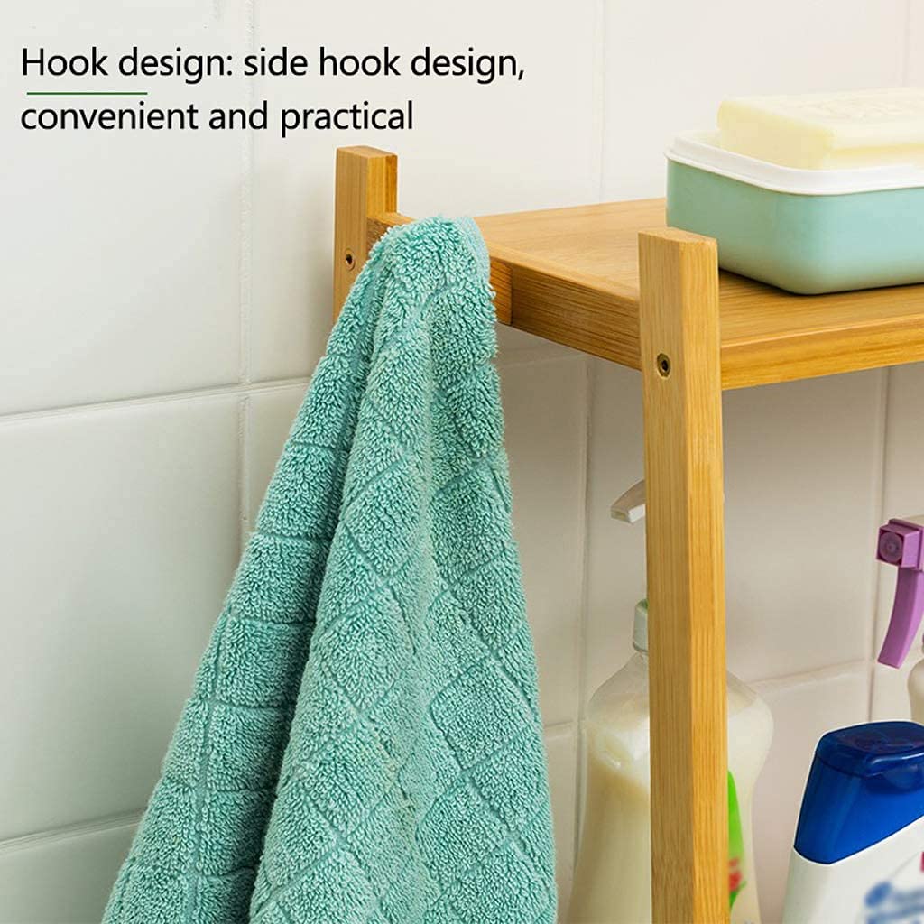 Bathroom Over Toilet Storage Shelf - Space Saving Bamboo Organizer for Bathroom, Laundry Room & Living Room | Easy to Assemble Freestanding Shelves | Perfect for Towels, Toiletries & Decor Storage