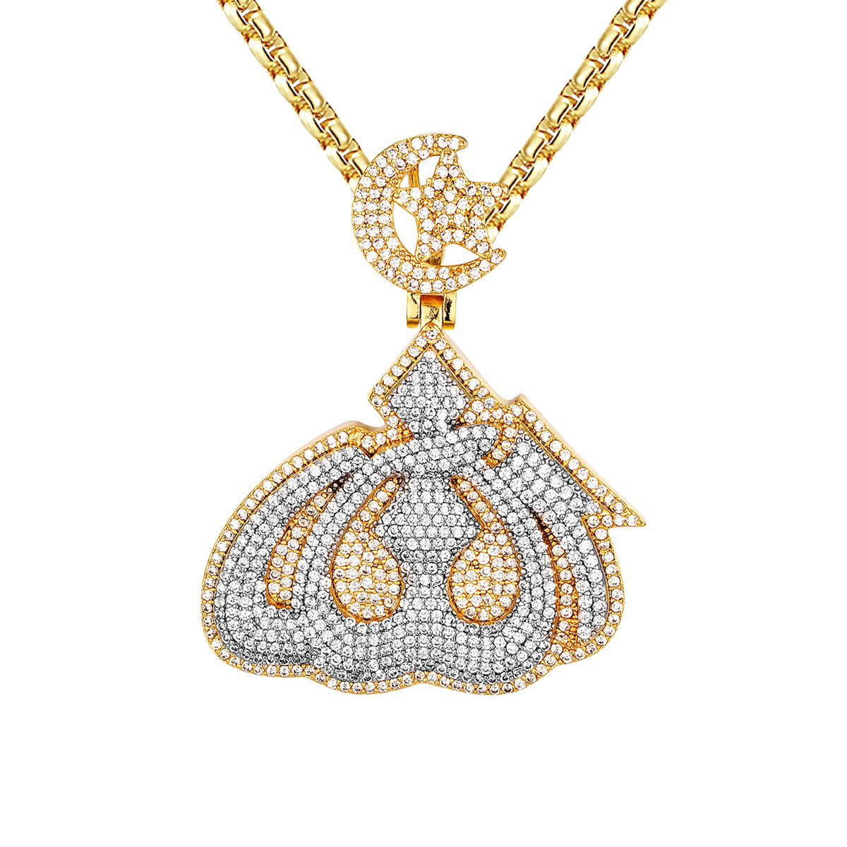 Crescent Star Allah Moon Sterling Silver Pendant for Men - Islamic Religious Jewelry Gift for Eid, Ramadan & Daily Wear