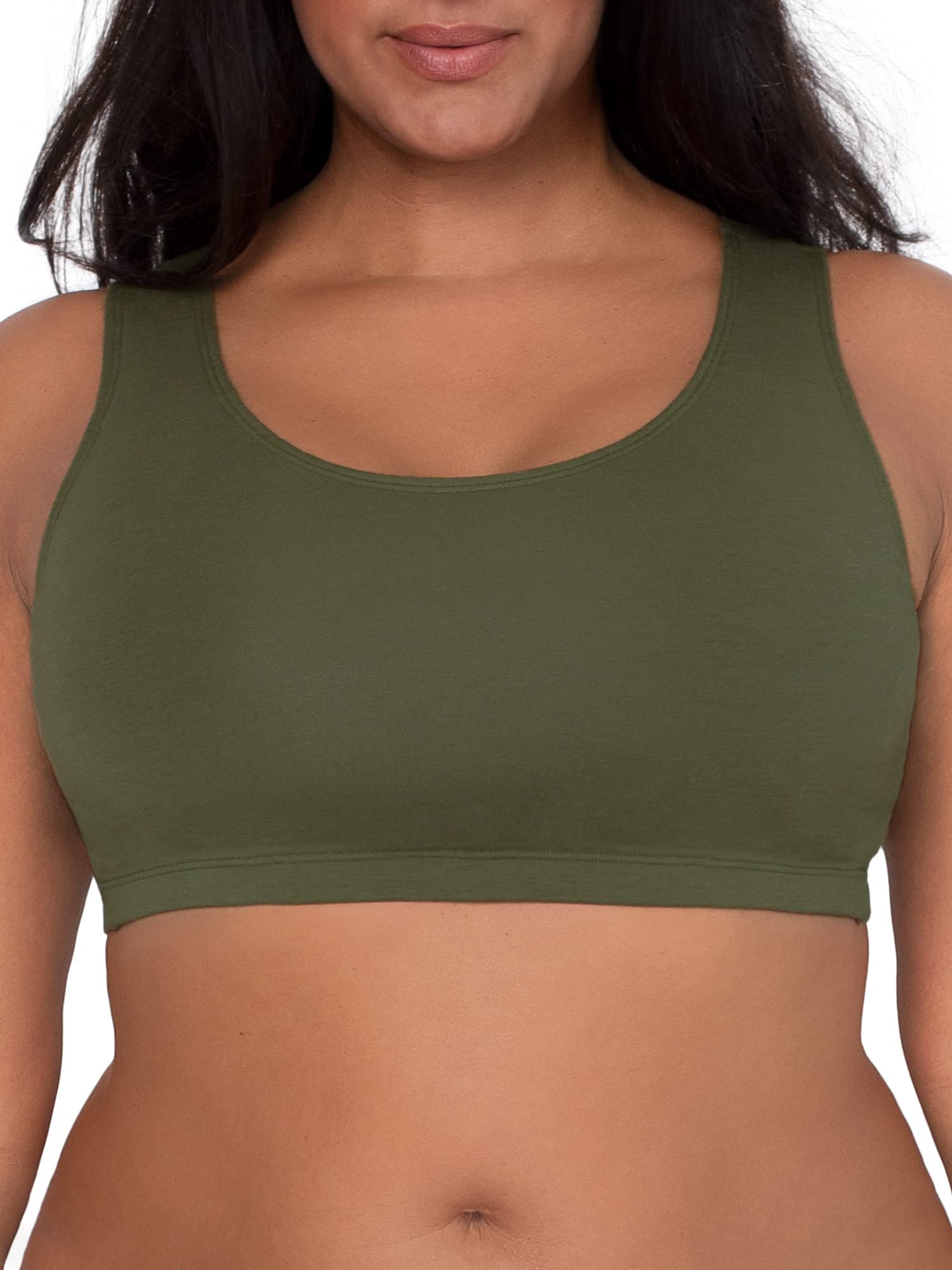 Fruit of the Loom Women's Built-Up Tank Style Sports Bra 3-Pack - Breathable Workout Tops for Yoga, Gym & Running