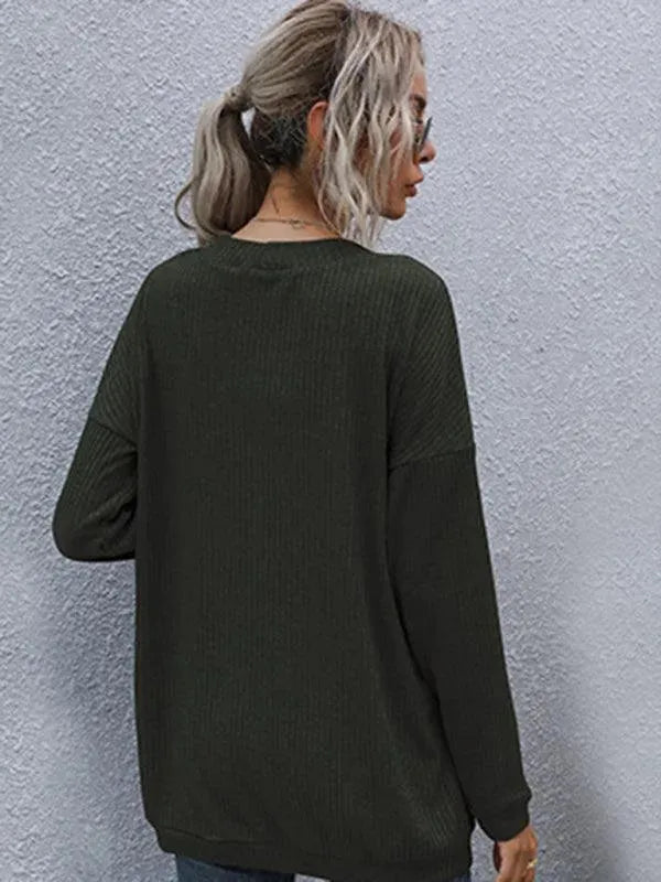 Women's Solid Color Casual Long Cardigan Sweater - Perfect for Office, Travel & Everyday Wear
