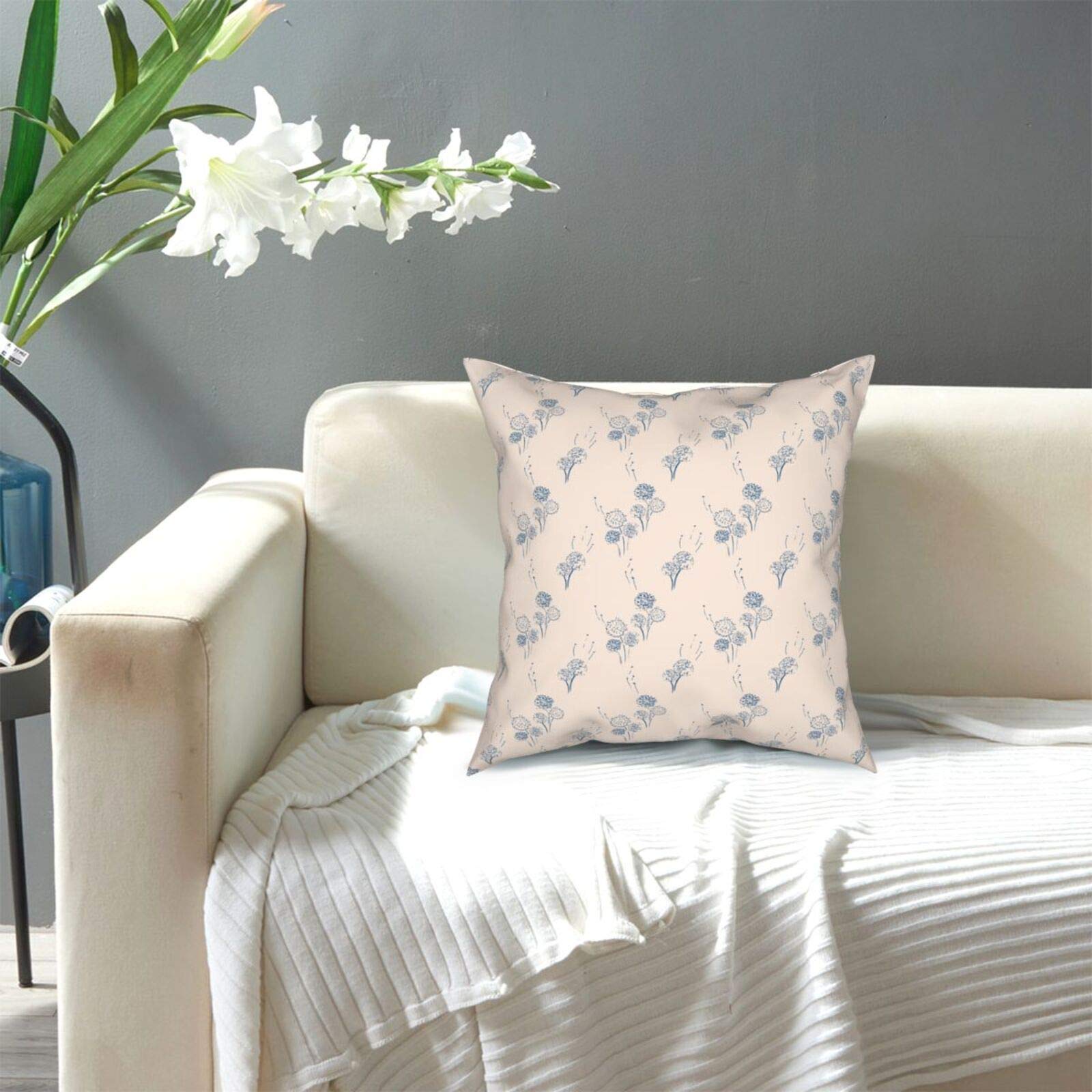 18x18 Inch Quiet Delight Morning Hush Pillow Covers - Modern Sofa Throw Pillow Covers for Couch, Bed & Car - Decorative Outdoor Pillow Cases - Perfect for Living Room, Patio & Travel Accessories