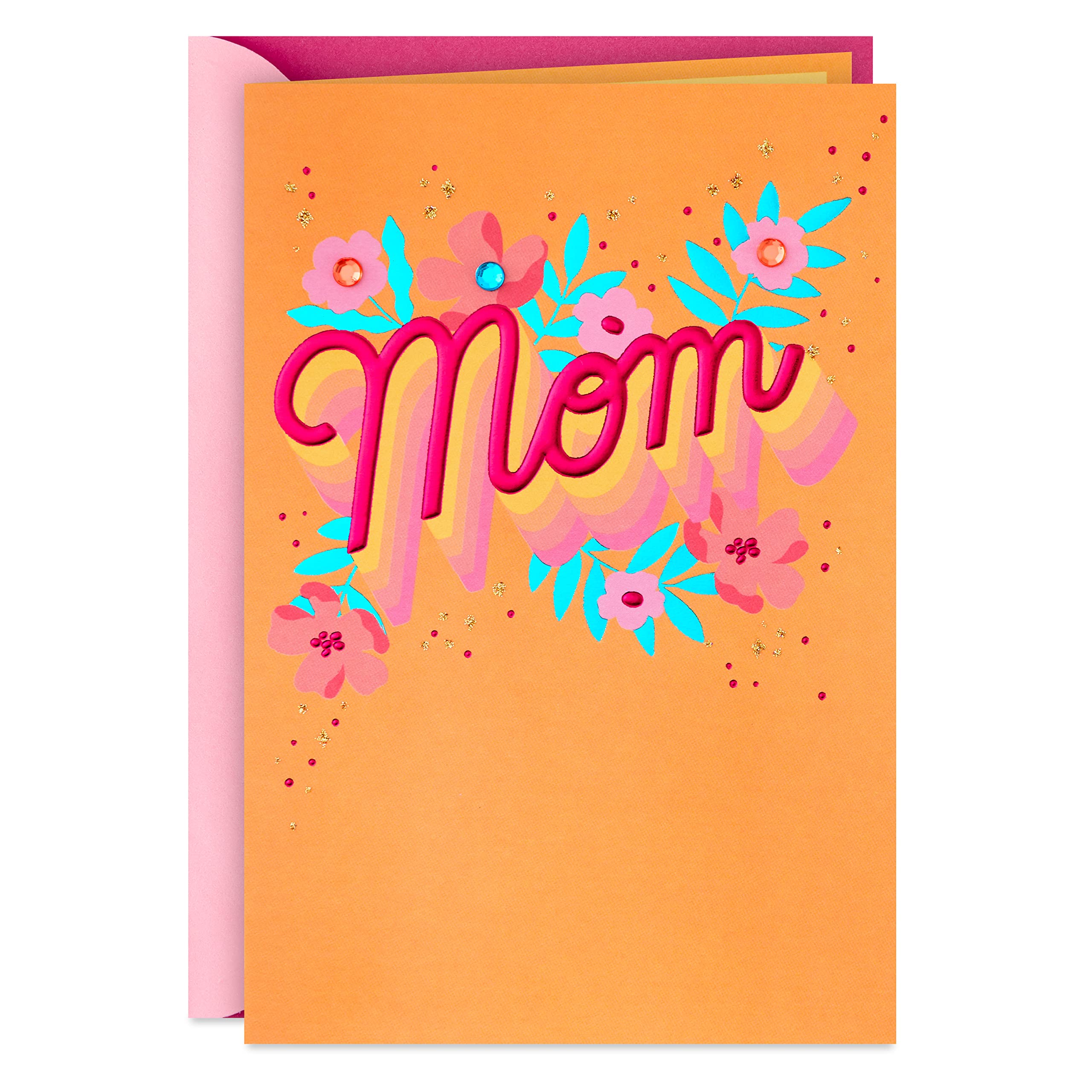Hallmark Birthday Card for Mom - Gemstone Flowers Design - Perfect for Mother's Day, Birthday Gifts & Special Occasions