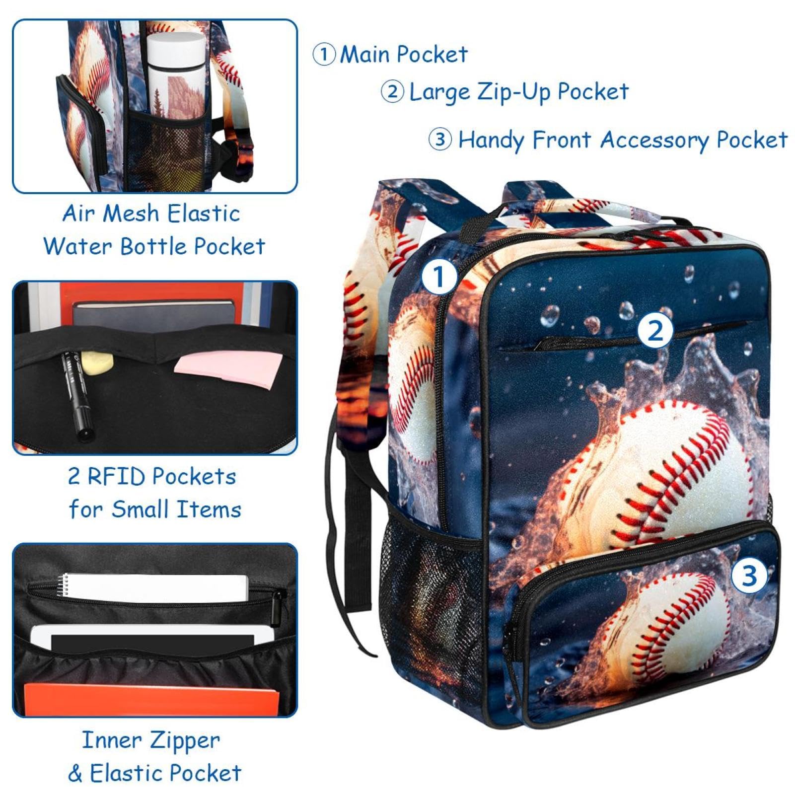 **Lightweight Travel Backpack for Men & Women - Durable Work Backpack with Laptop Compartment, Water-Resistant Sports Backpack for Hiking, Gym, School & Daily Commute**