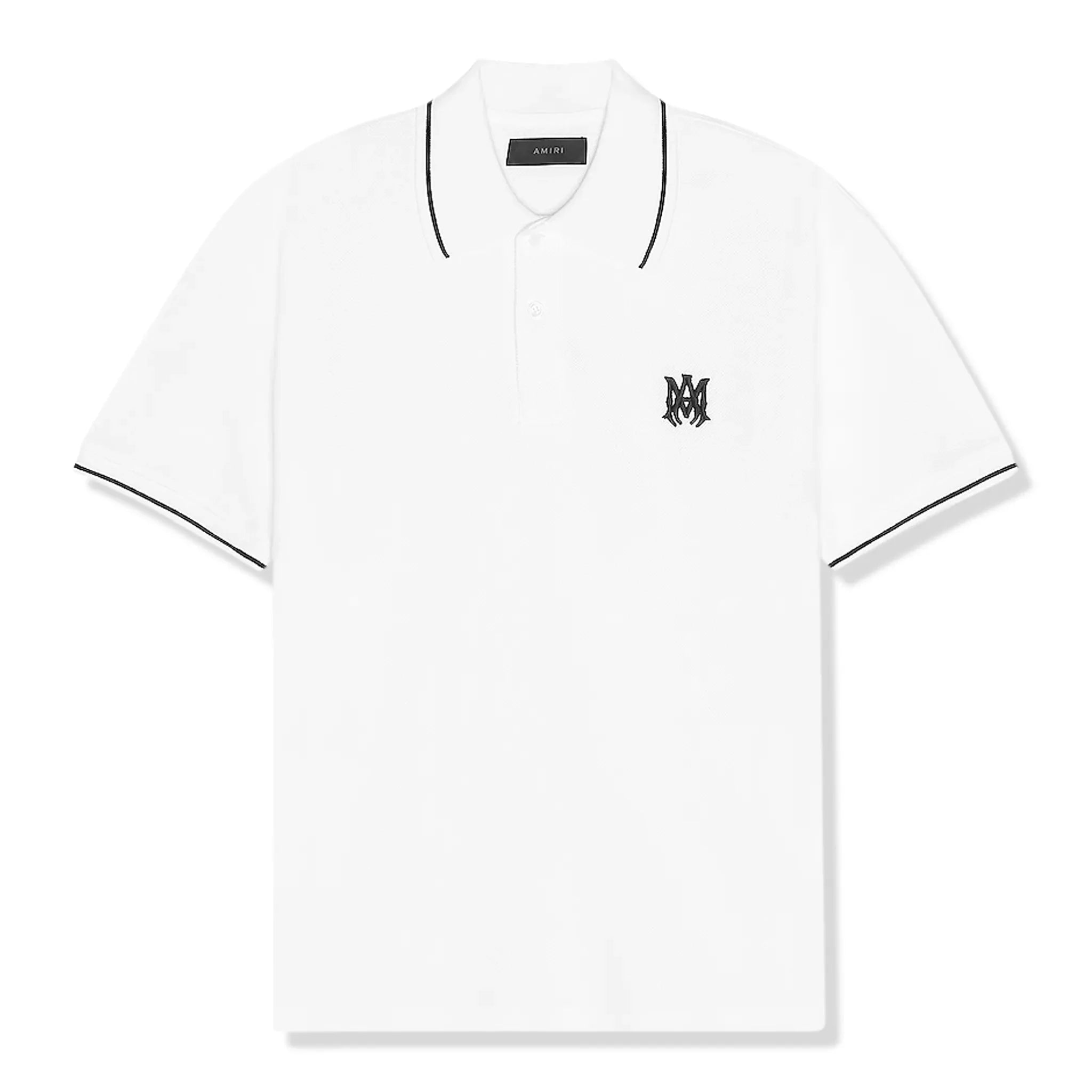 Amiri Men's Solid White Short Sleeve Polo Shirt - Casual Summer Outfit for Beach, Golf & Streetwear Fashion