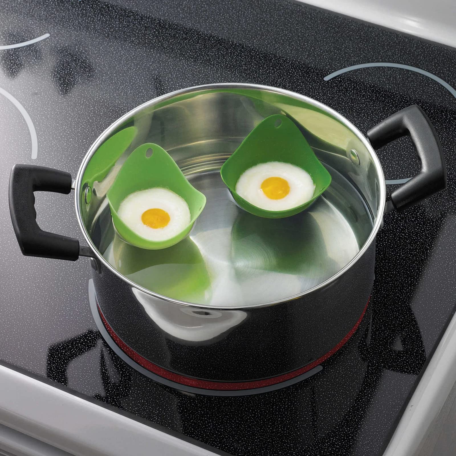 Premium Silicone Egg Poachers - Set of 8 Flexible Non-Stick Egg Cookers for Perfect Poached Eggs - Ideal for Breakfast, Baking, and Food Molding - Kitchen Essential for Home Chefs