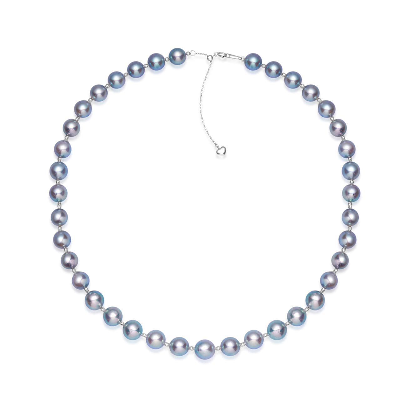 18K Gold Akoya Pearl Necklace - Silver Blue Lustre, Elegant Jewelry Gift for Women, Perfect for Weddings, Parties & Special Occasions