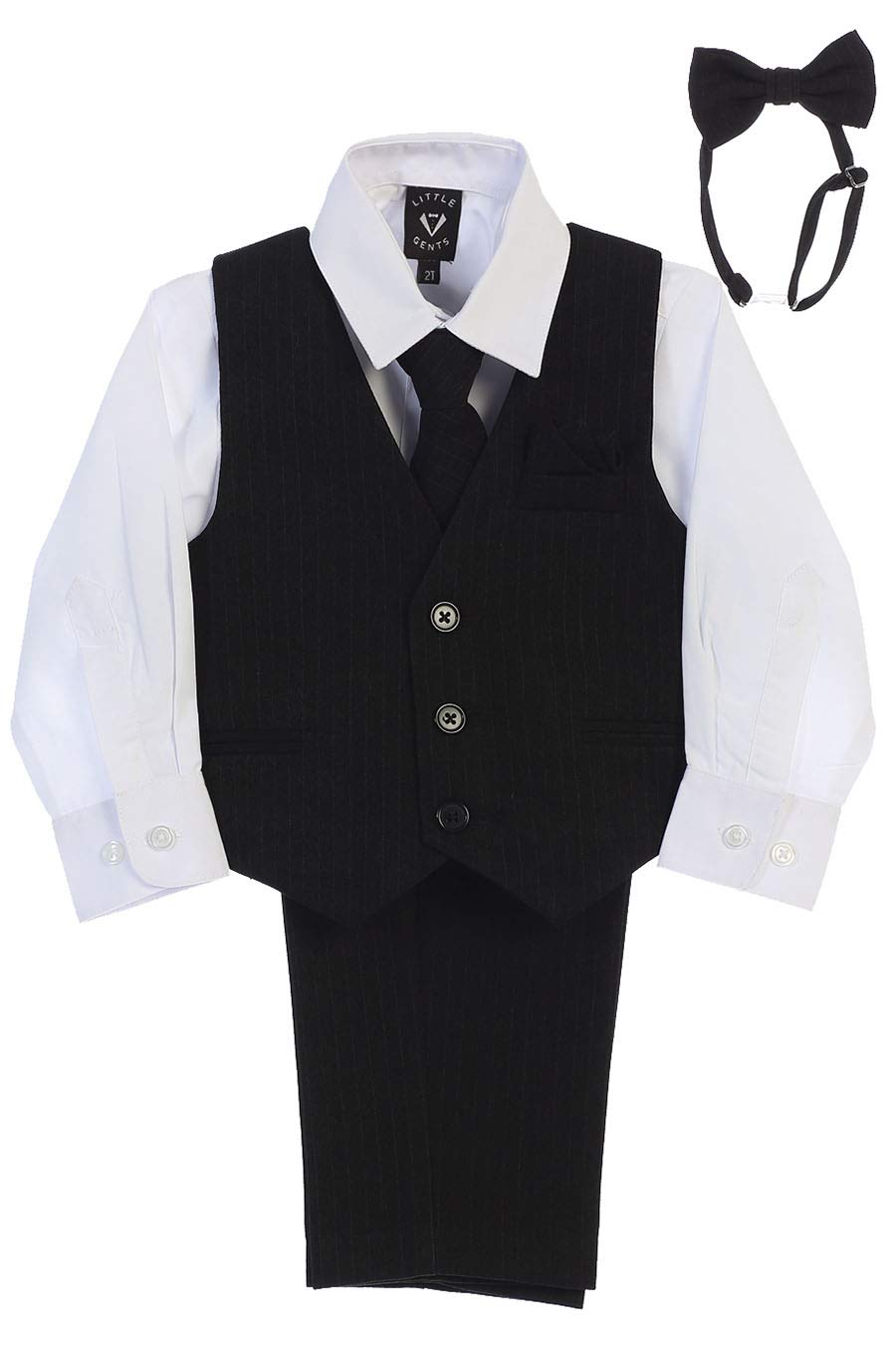 Boys Easter Suit Set - 4 Piece Formal Vest, Dress Shirt, Tie & Pants for Ring Bearer, Church & Special Occasions | Toddler Boy White Outfit Size 5T | Perfect for Weddings, Easter Sunday & Family Photos