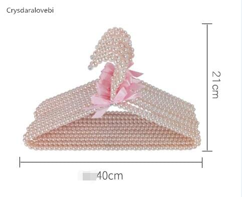 10pcs 40cm Plastic Beaded Bow Clothes Hangers with Pearls - Pink Dress Coat Hangers for Closet Organization, Wardrobe Storage & Drying Rack - Perfect for Home, Bedroom, Laundry Room & Retail Store Display