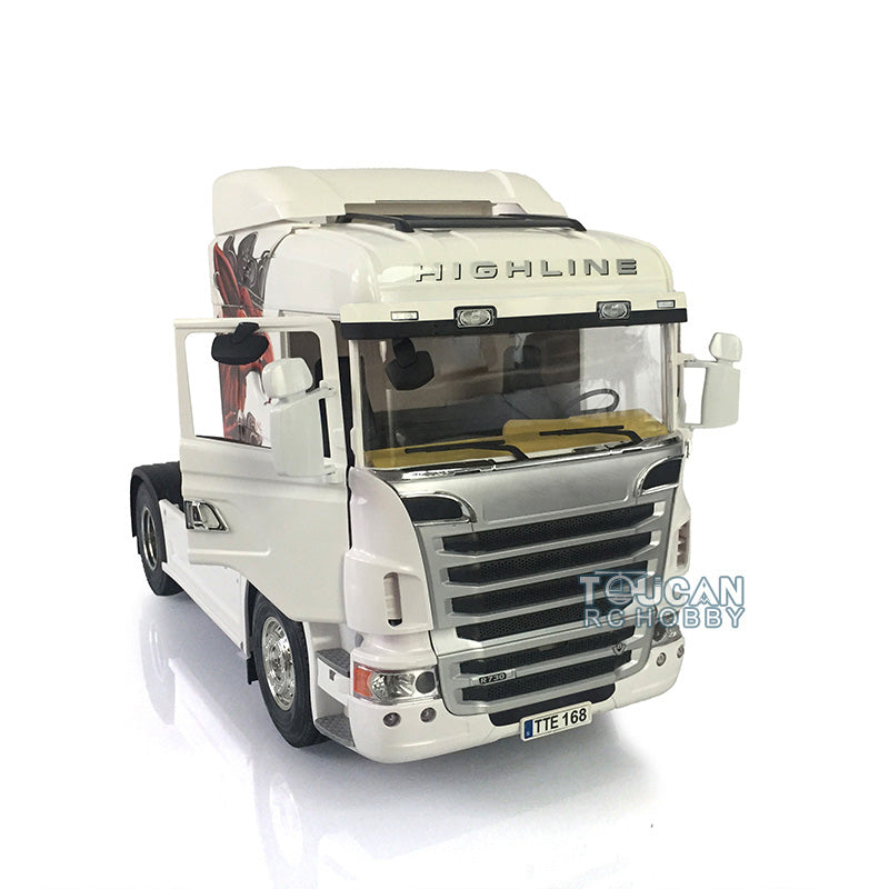 1/14 Scale Toucan Hobby Painted R730 RC Tractor Truck with Trailer - Remote Control DIY Model Kit for Adults, Smoke Effect & Gripen Design | Construction Site Play, Farm Simulation, Collector's Display
