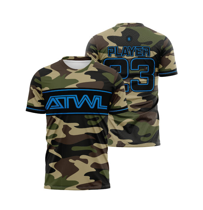 Men's Army Camo Full Dye Jersey - Breathable Sports Shirt for Hunting, Airsoft & Outdoor Activities