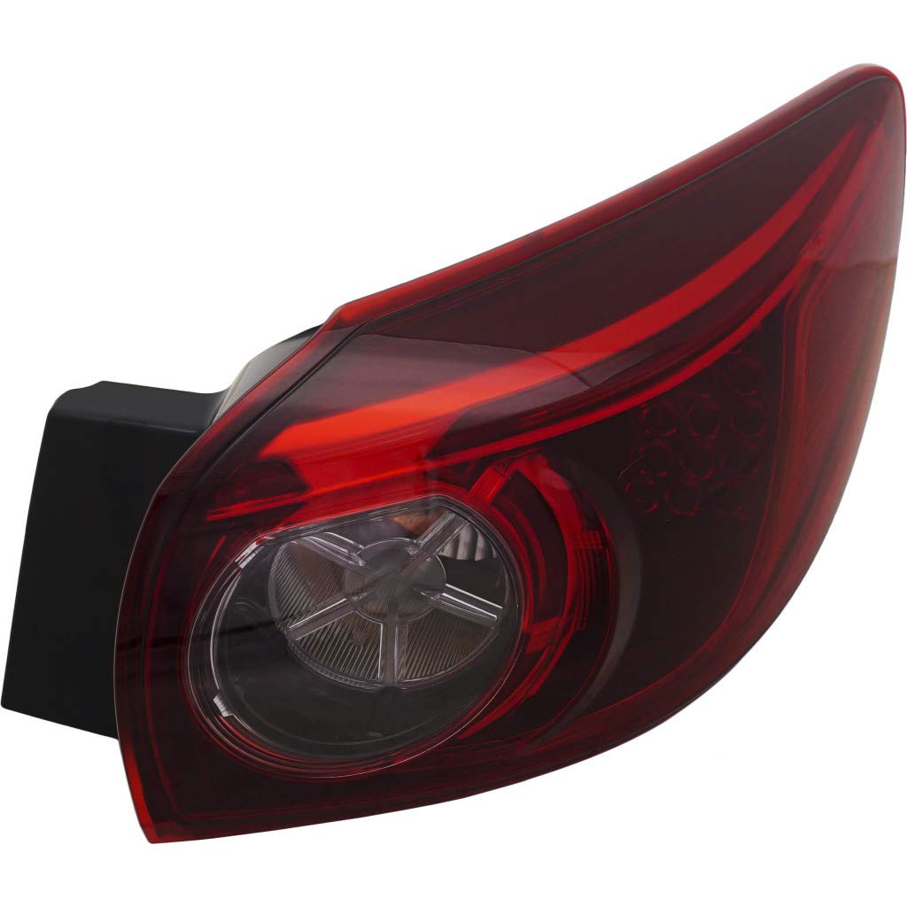 KarParts360 LED Tail Light Assembly - Passenger Side for 2014-2018 Mazda 3 | Direct Replacement for MA2805116 | Includes Bulbs | Enhanced Safety & Style for Night Driving